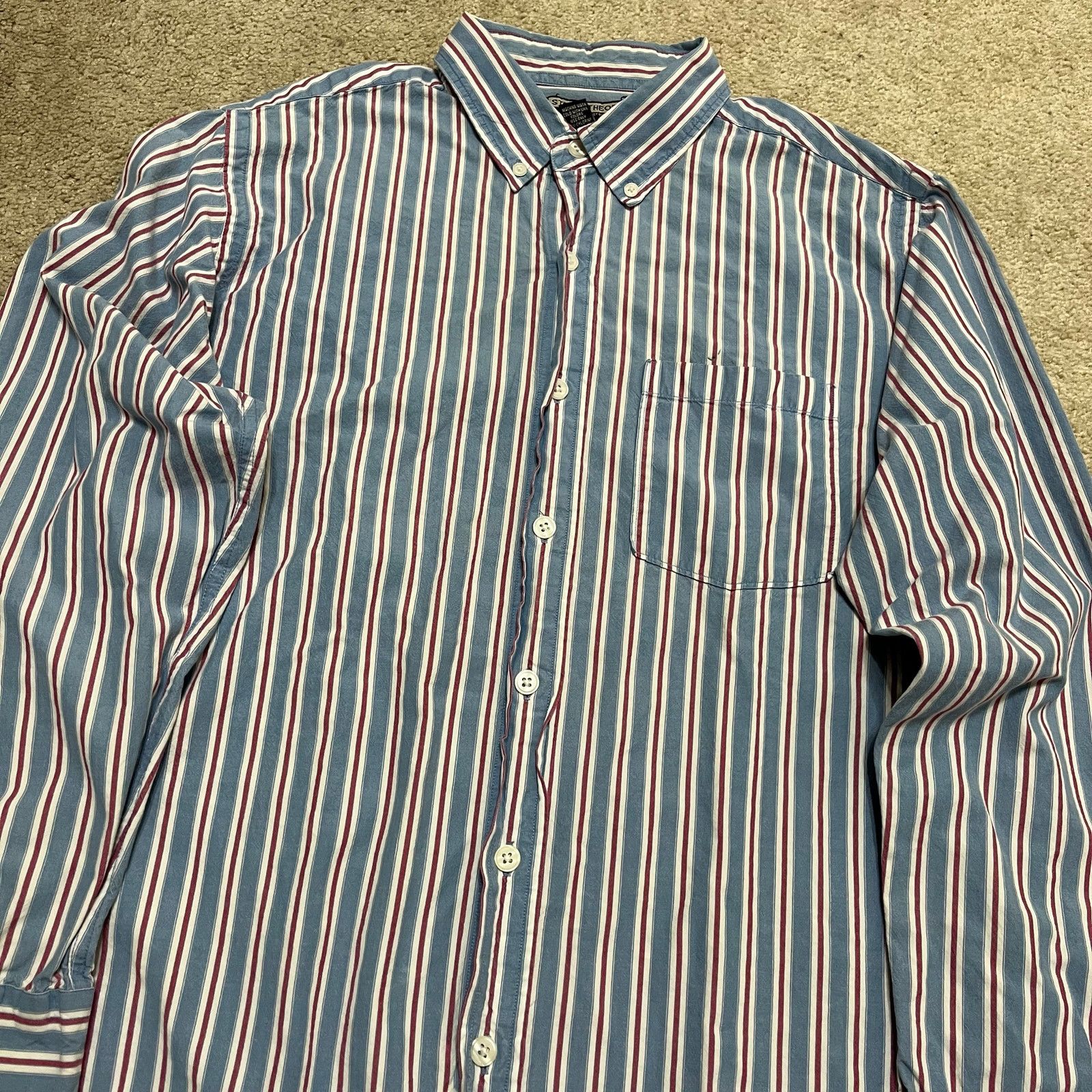 Other String Theory Navy/Red Striped Button Up Long Sleeve Medium Size US M / EU 48-50 / 2 - 1 Thumbnail