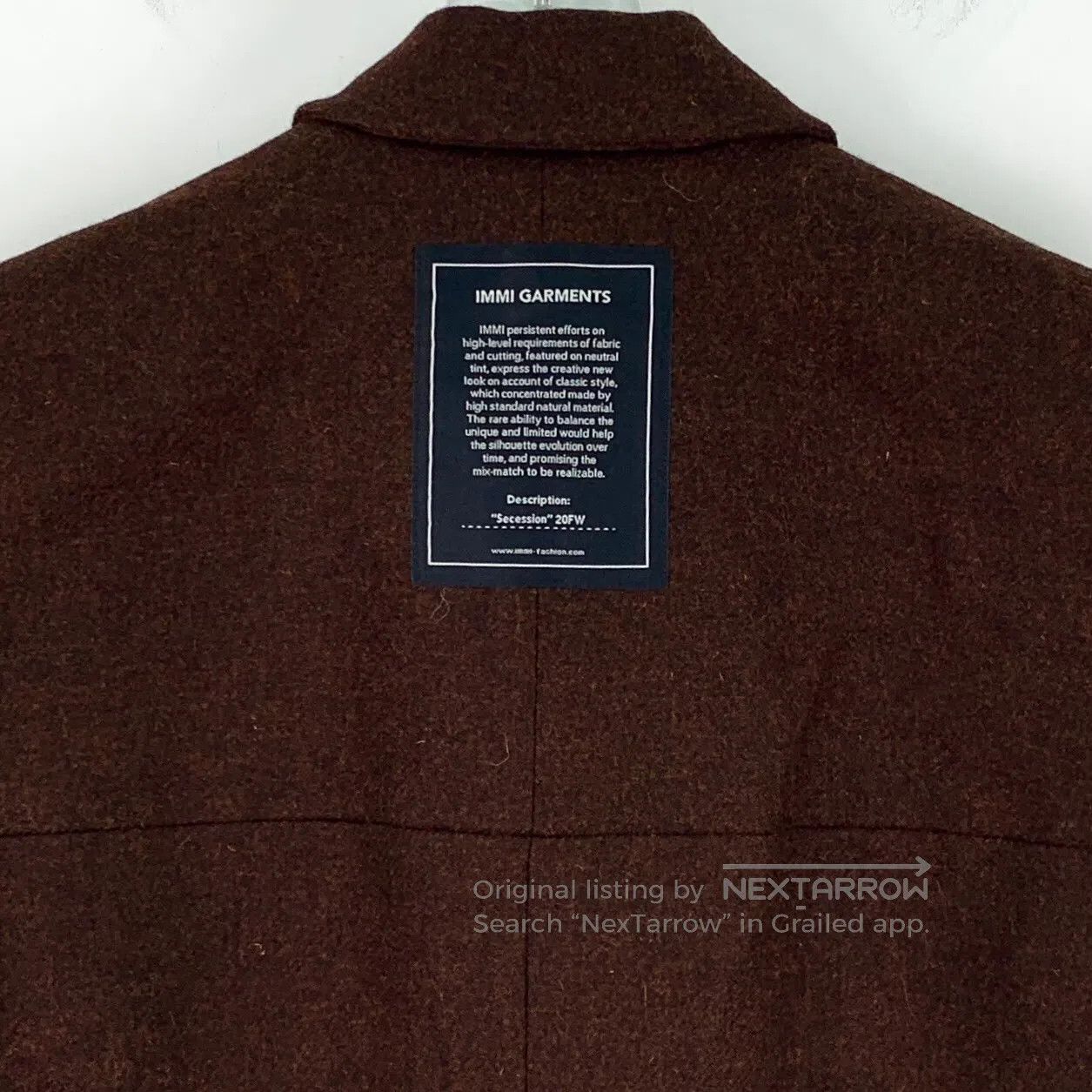 IMKING IMMI Burgundy cashmere wool lapel long-sleeve wool coat| Size US XS / EU 42 / 0 - 5 Thumbnail