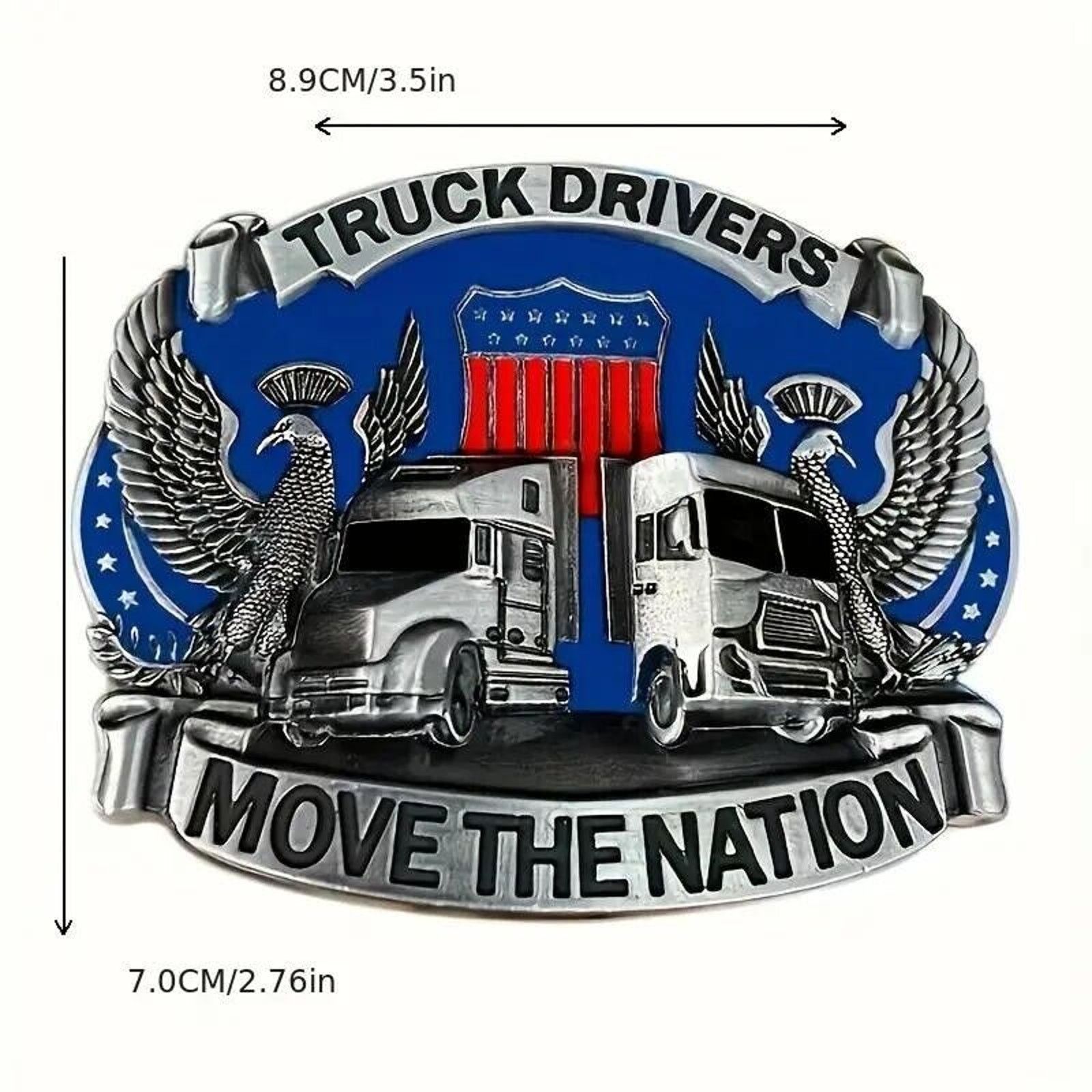 Other Two Eagles ‘Truckers Move The Nation’ • 3D Belt Buckle Size ONE SIZE - 4 Thumbnail