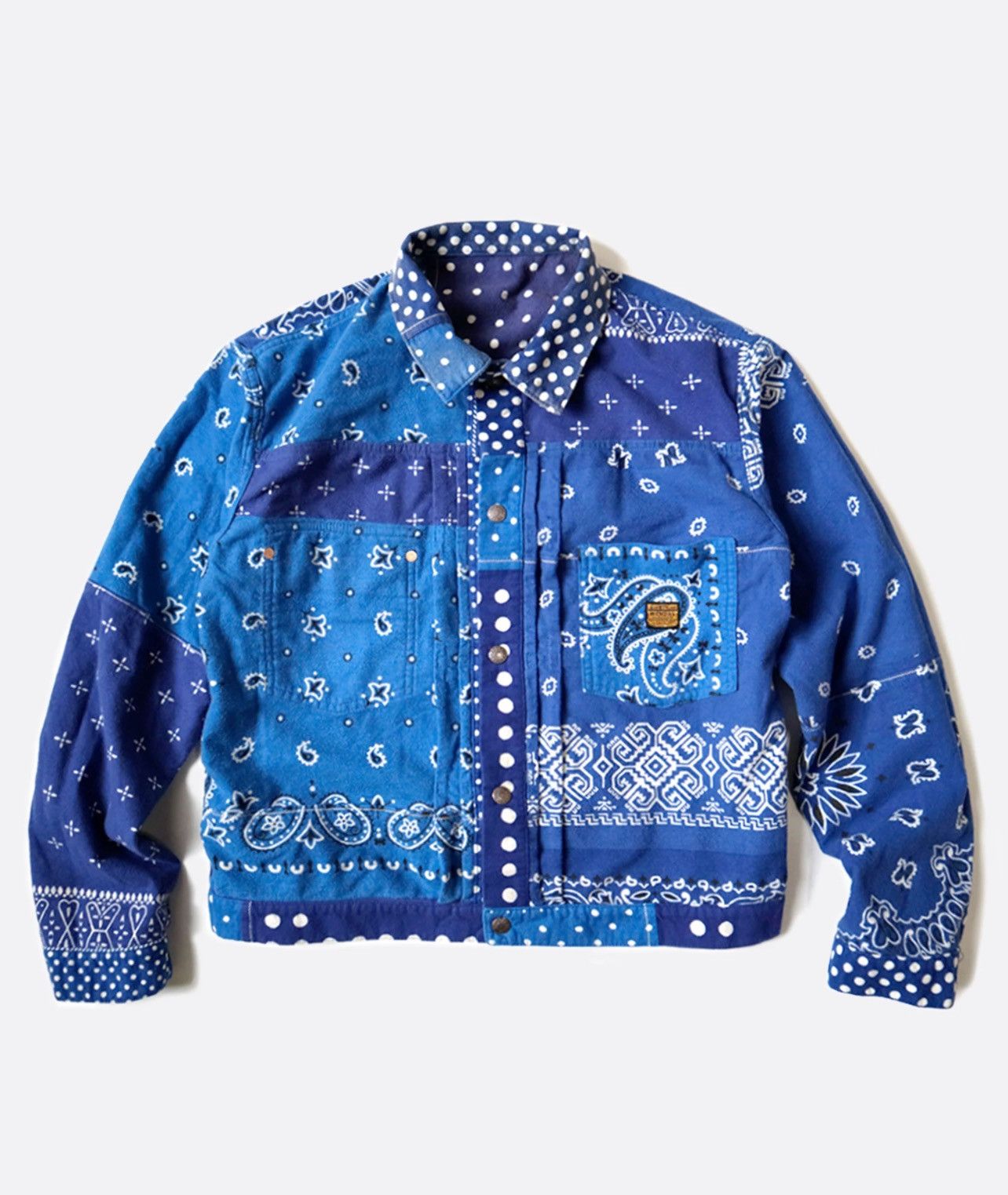 Kapital Kapital FLANNEL POLKADOT X BANDANA REVERSIBLE 1ST JKT - BLUE Size US L / EU 52-54 / 3 - 8 Thumbnail