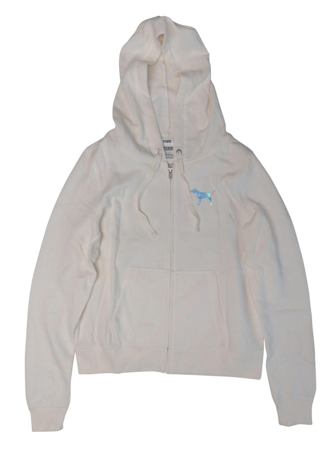 Designer Victoria's Secret Pink Hoodie White Size Large NWOT Size L / US 10 / IT 46 - 1 Thumbnail