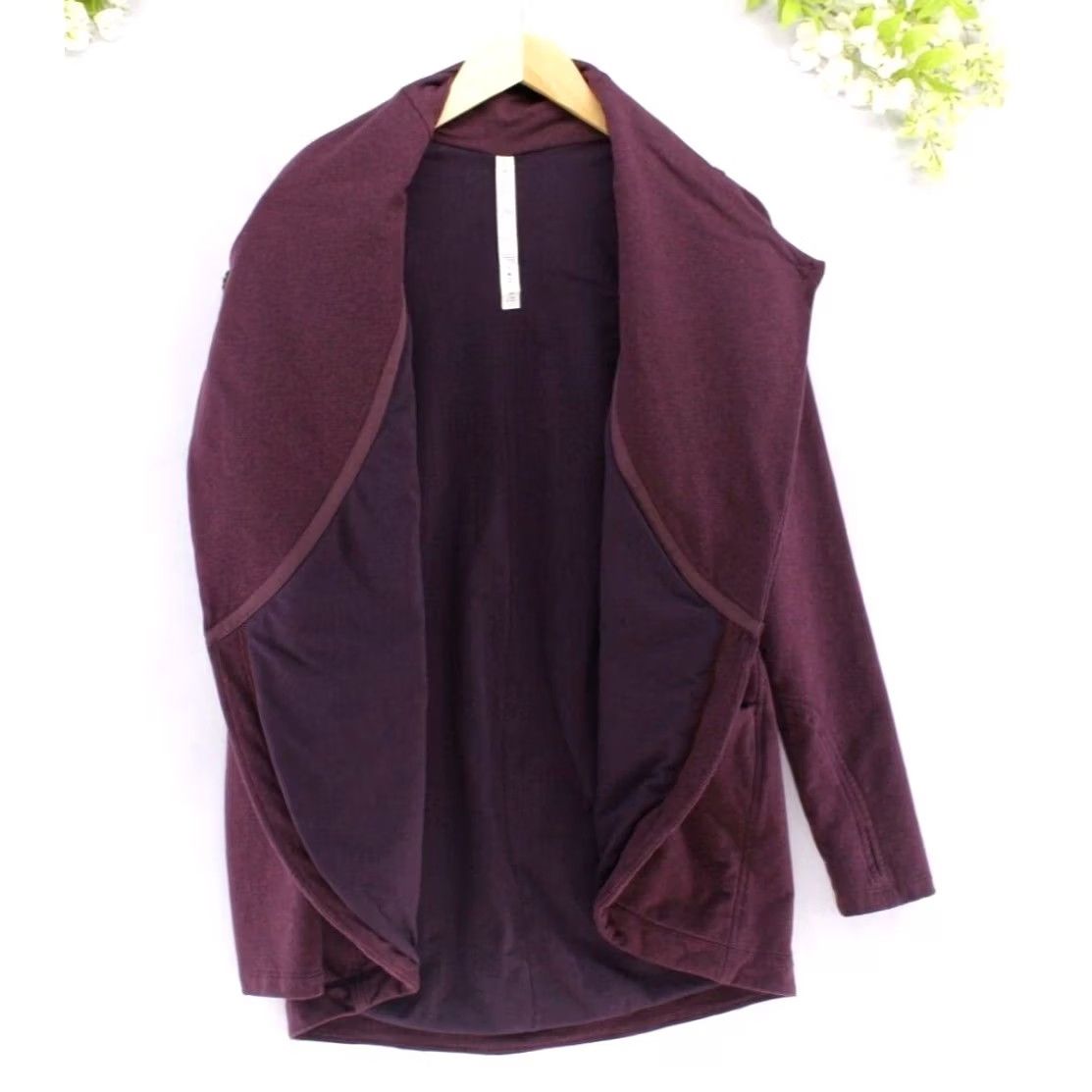 Lululemon Lululemon Women's That's a Wrap Stretch French Terry Jacket Heathered Bordeaux D Purple Solid Long Sleeve Jacket 4 Womens Size S / US 4 / IT 40 - 5 Thumbnail