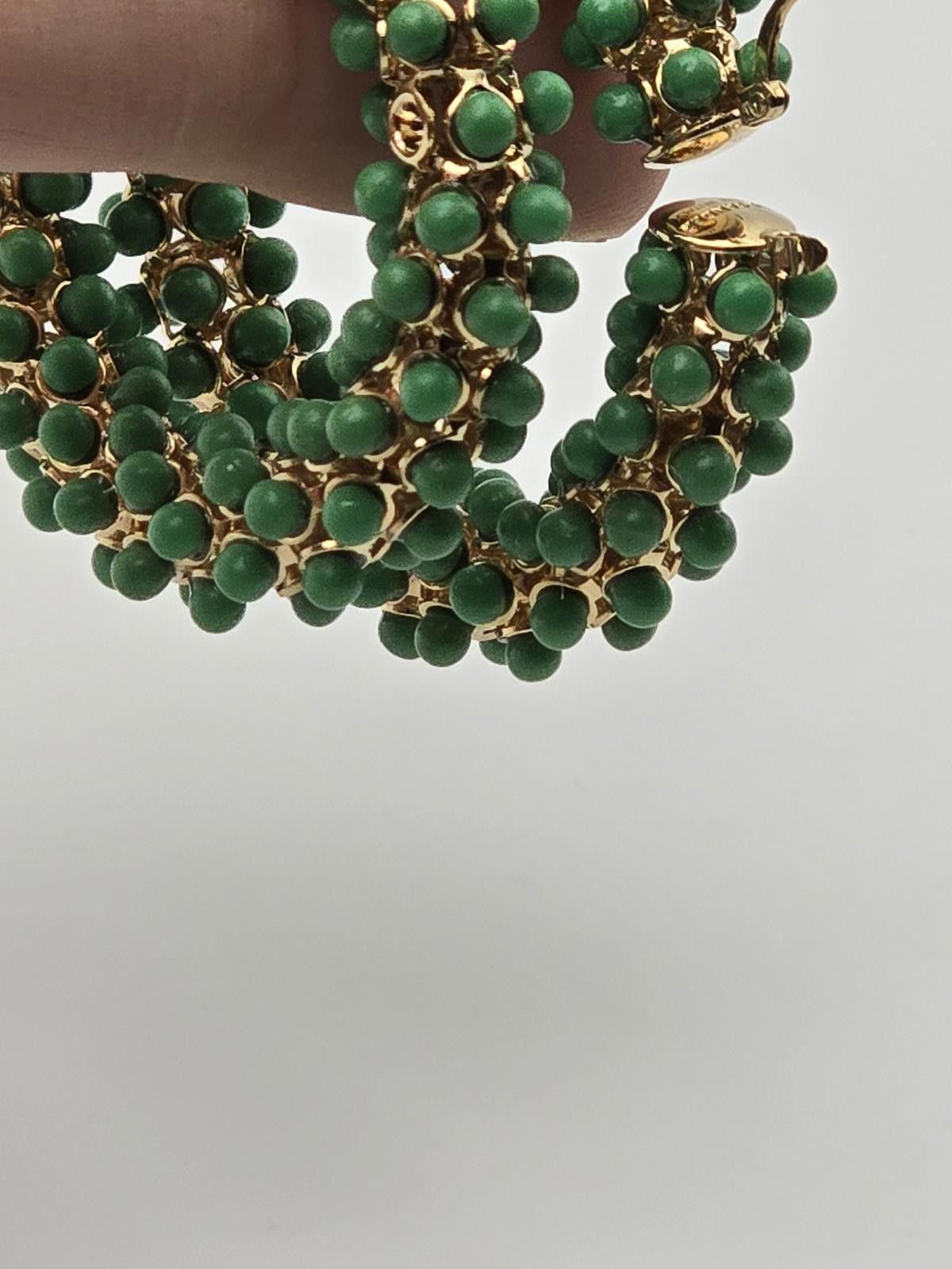 Jil Sander Jil Sander Green Beaded Hoop Earrings- Statement Size ONE SIZE - 7 Thumbnail