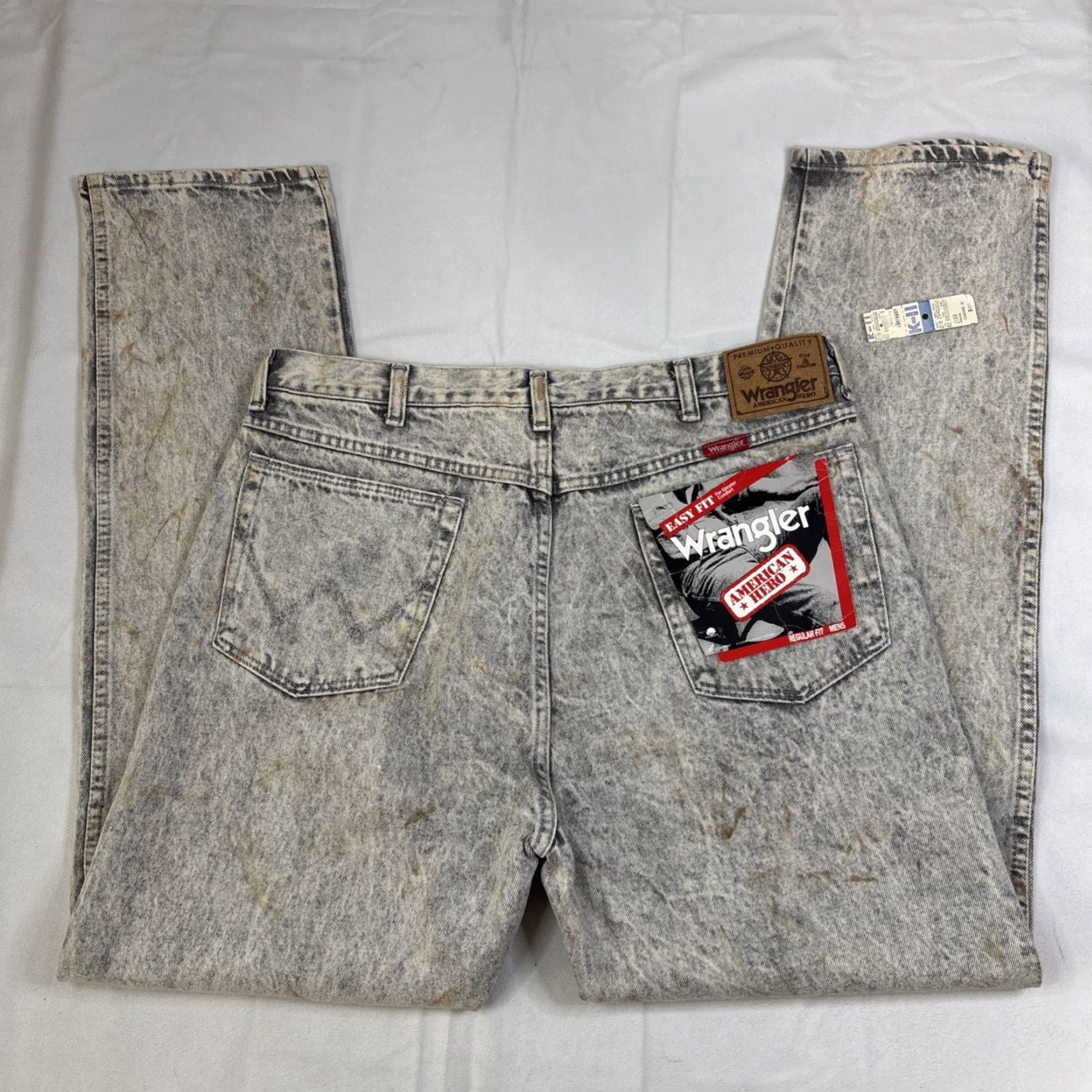 Wrangler VINTAGE Wrangler Jeans Men’s 38x32 Gray Acid Wash NWT 90s Deadstock Straight Jeans Mens Size US 38 / EU 54 - 5 Thumbnail