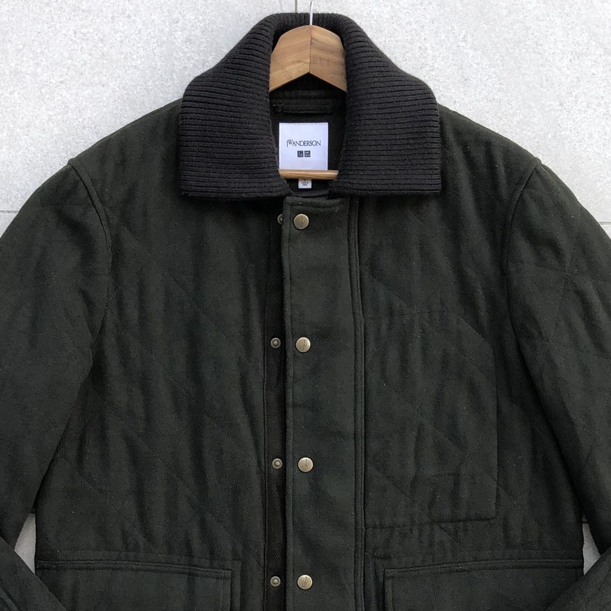 JW Anderson × Uniqlo Uniqlo x JW Anderson Green Wool Blended Quilted Jacket Men's Size US L / EU 52-54 / 3 - 9 Thumbnail