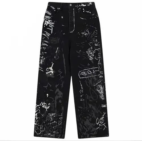 Jean Lefty Graffiti denim pants jeans Size US 33 - 1 Thumbnail