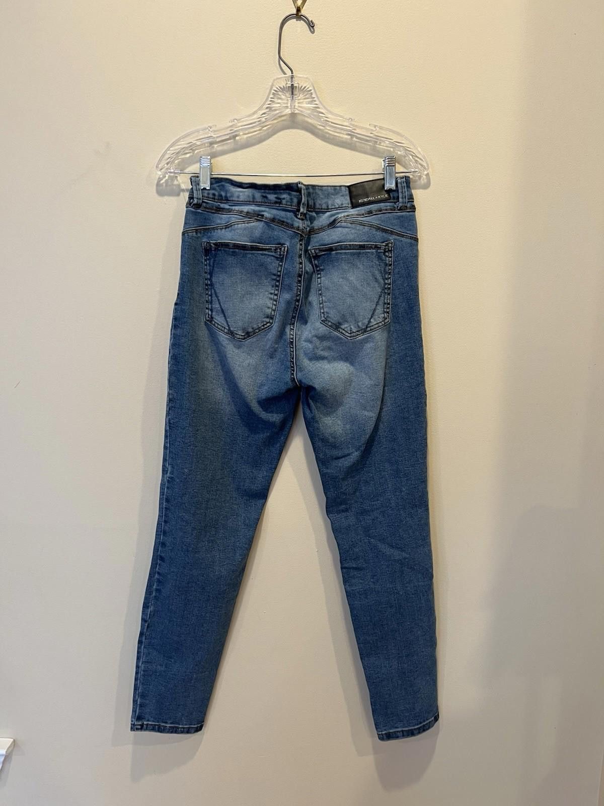 Kendall And Kylie Kendall+Kylie High Rise Distressed Skinny Jeans Blue Womens Size 29" - 2 Thumbnail