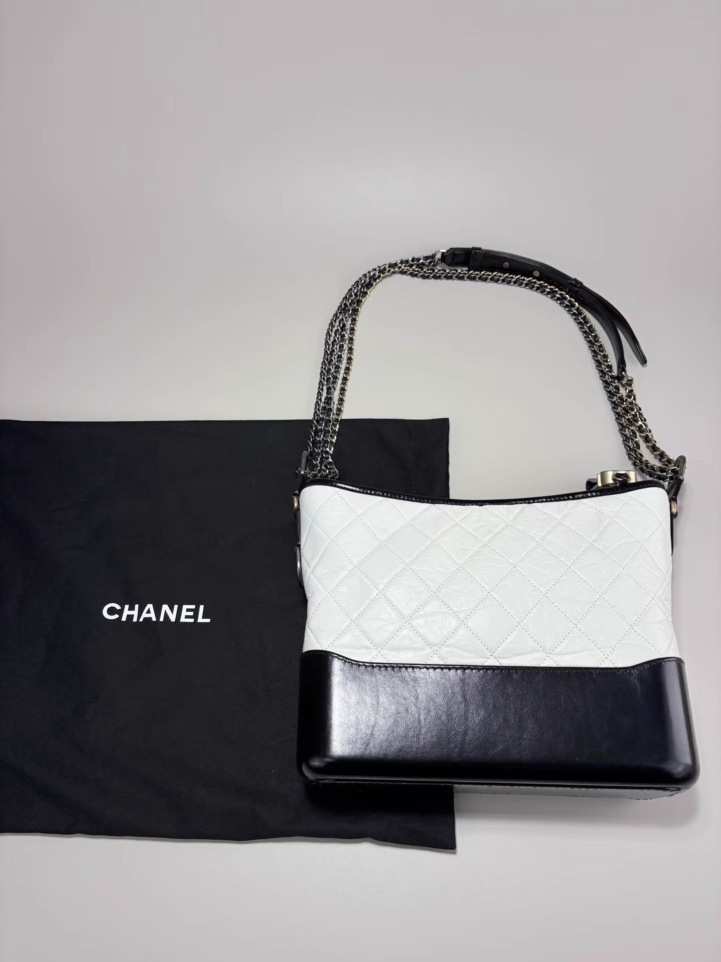 Chanel CHANEL Gabrielle Black White Leather Hobo K1 Size ONE SIZE - 1 Thumbnail