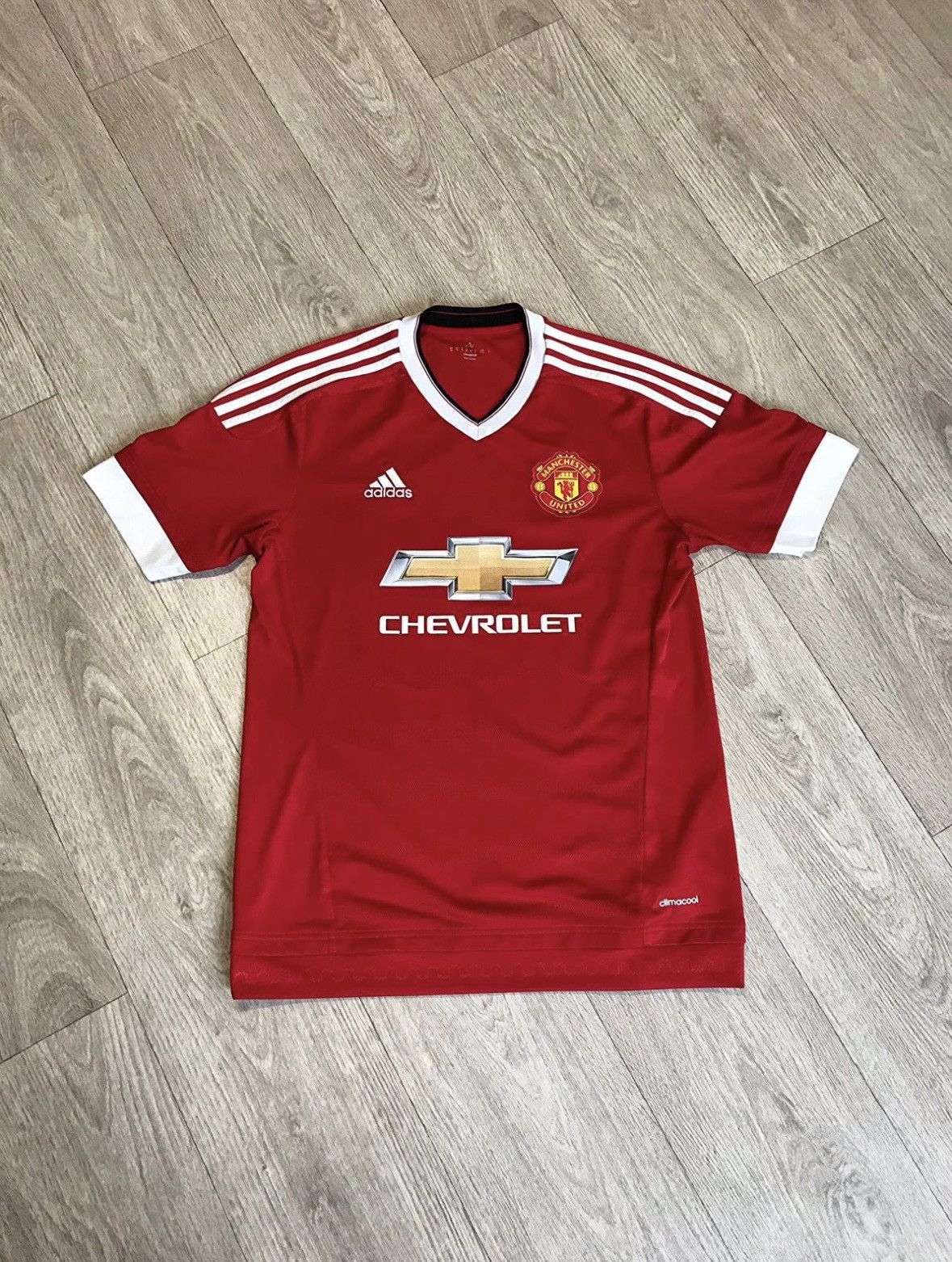 Pre-owned Adidas X Soccer Jersey Vintage Adidas Manchester United 2015/16 Soccer Jersey In Red