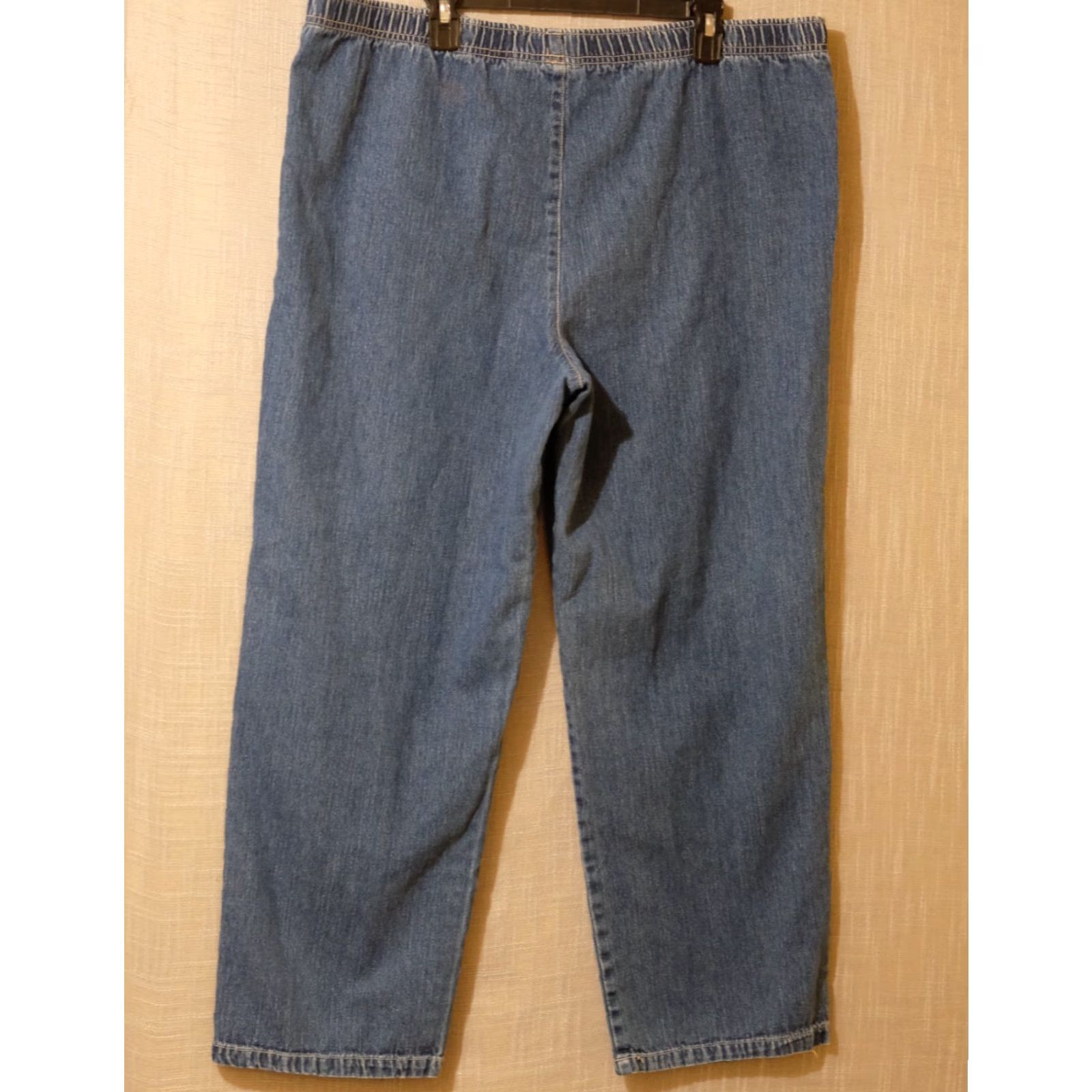 Vintage White Stag Jeans Blue Denim Pull On Elastic Waist 100% Cotton Womens 16 Jeans Casual Relaxed Denim Blue 100% Cotton Womens 16 H98-3 Size 38" / US 16 / IT 52 - 5 Thumbnail