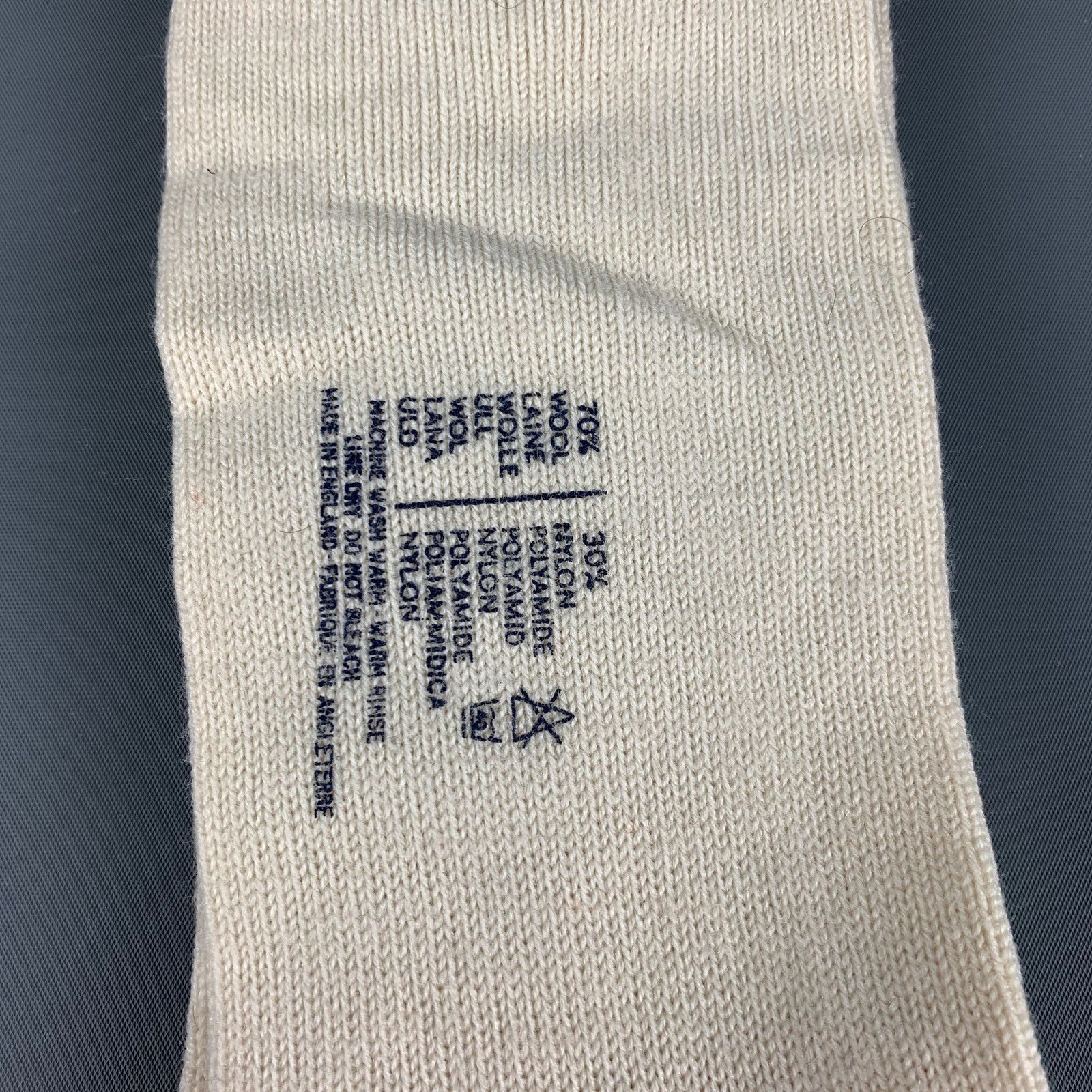 Burberry Size L Beige Navy & Green Argyle Wool Nylon Knit Socks Size ONE SIZE - 5 Thumbnail