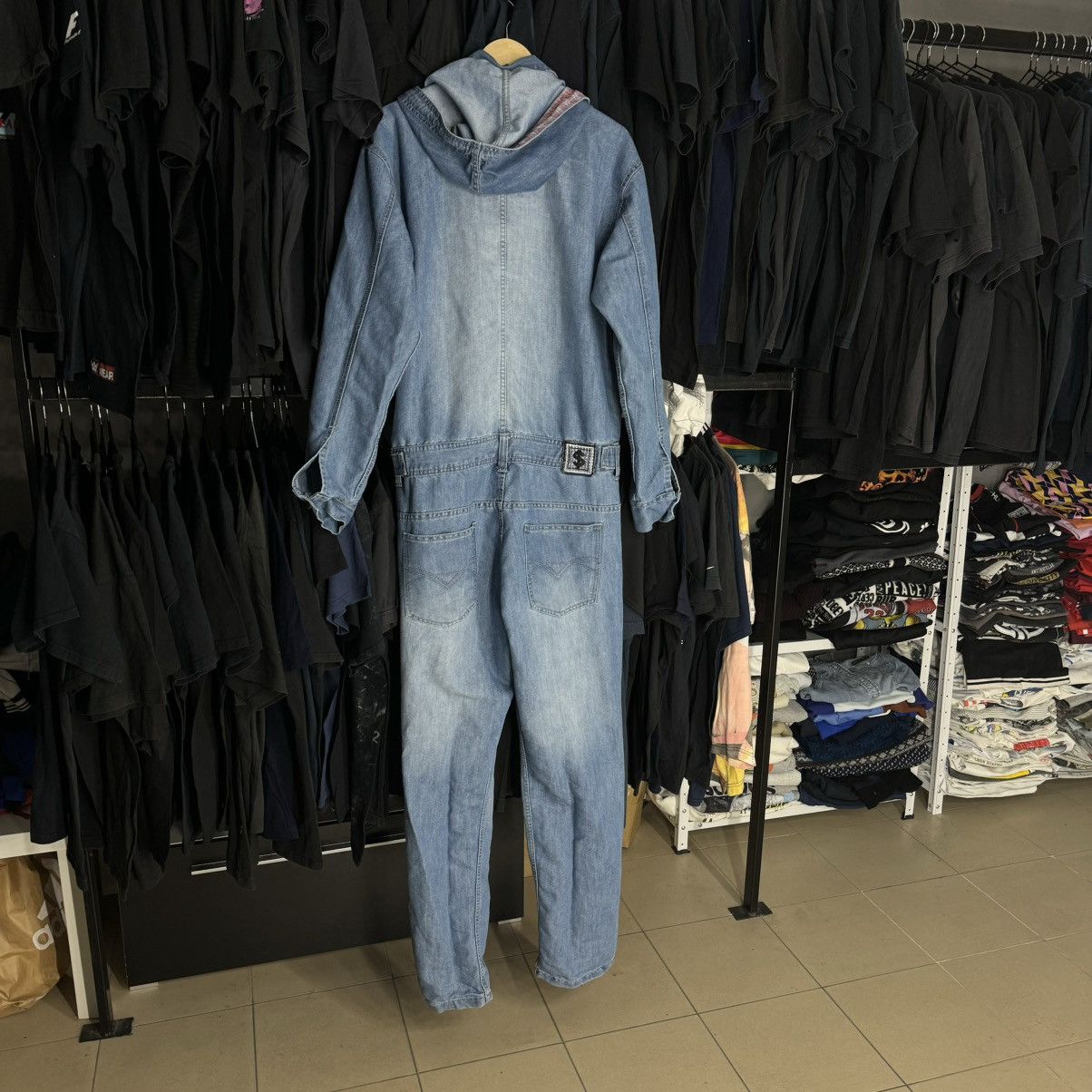Other Time Is Money Rap Y2K Long Sleeve Denim Jumpsuit Size US 34 / EU 50 - 9 Thumbnail