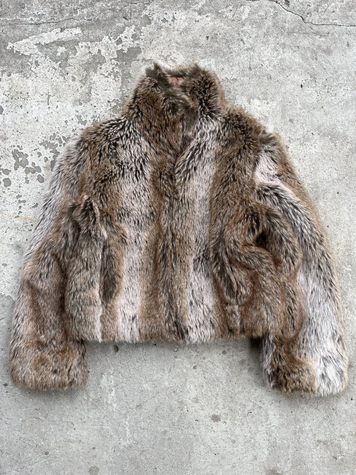 If Six Was Nine × Le Grande Bleu (L.G.B.) Vintage Fluffy Gothic JPG Style Eco Fur Faux Coat Jacket Y2K Size M / US 6-8 / IT 42-44 - 1 Thumbnail