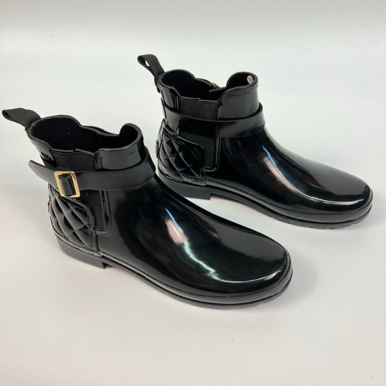 Hunter NEW Hunter Refined Gloss Quilted Chelsea Ankle Rain Boots Size US 9 / IT 39 - 10 Thumbnail