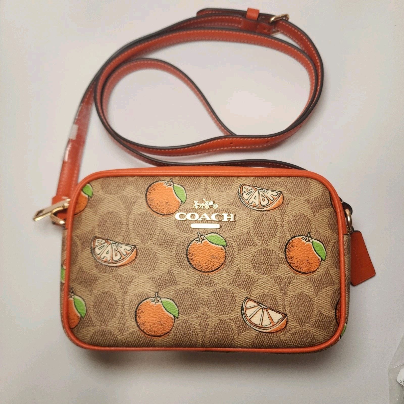 Coach Coach CBA81 Mini Jamie Camera Bag Signature Orange Print Size ONE SIZE - 1 Thumbnail