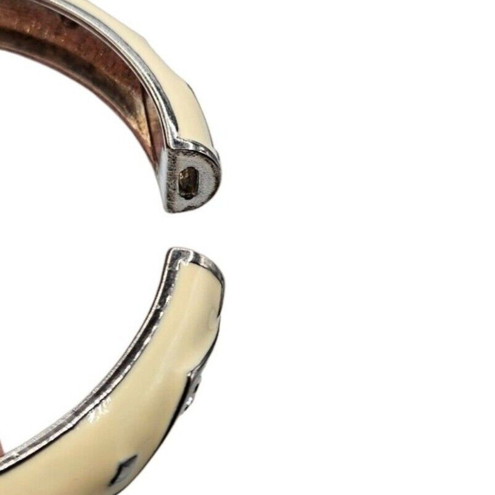 Other VTG EUC Enamel Art Deco Bracelet Trio Black Cream Silver Size ONE SIZE - 7 Thumbnail