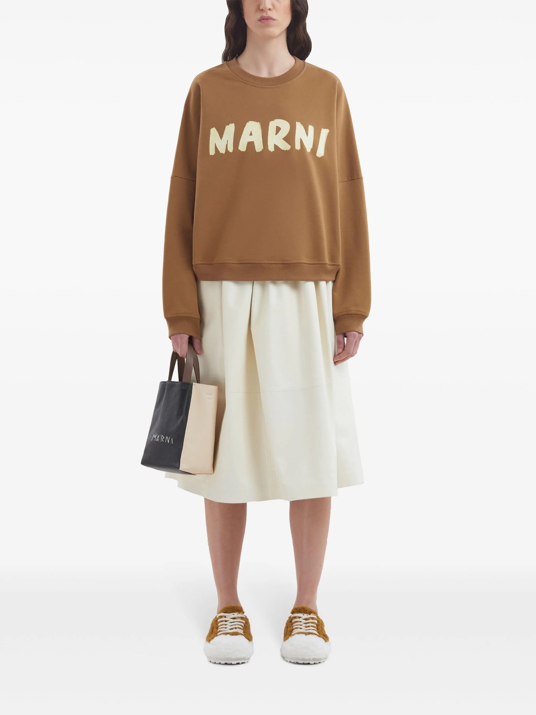 Marni o1s22i1n0525 Size: OS / Mini Museo Soft Tote Bag Black/Beige Size ONE SIZE - 2 Thumbnail