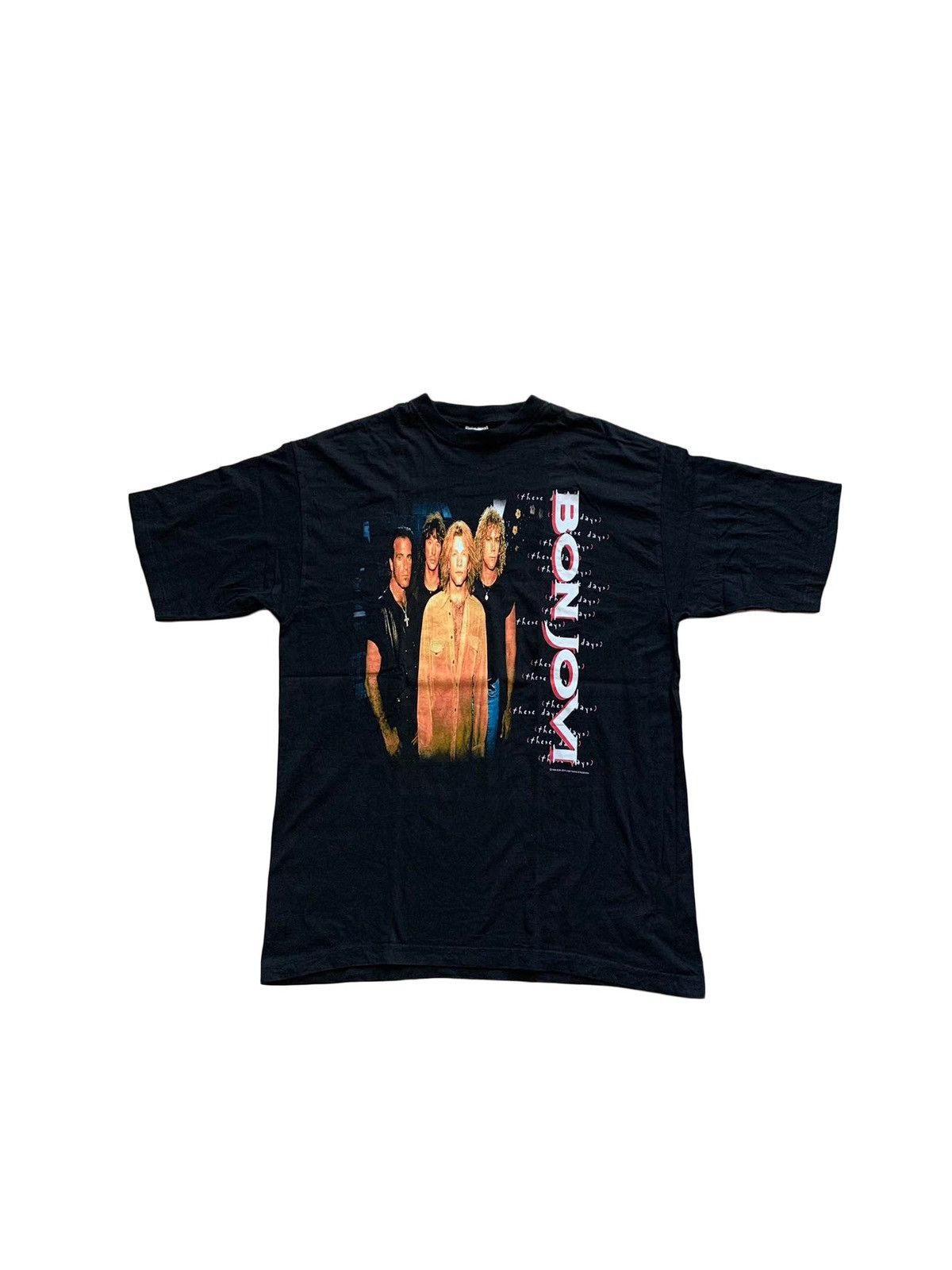 image of Band Tees x Rock Tees Vintage Bon Jovi 1996 These Days European Tour T Shirt Tee in Black (Size XL)