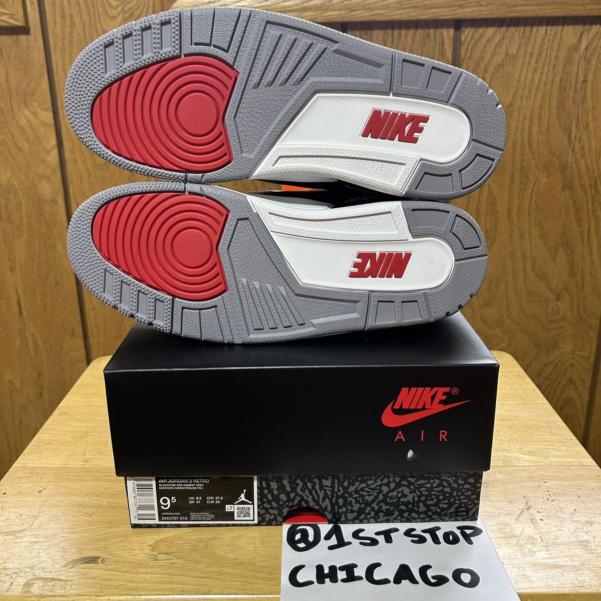 Jordan Brand × Nike Nike Air Jordan 3 Retro Black Cement 2024 Size 9.5 NEW Size US 9.5 / EU 42-43 - 8 Thumbnail
