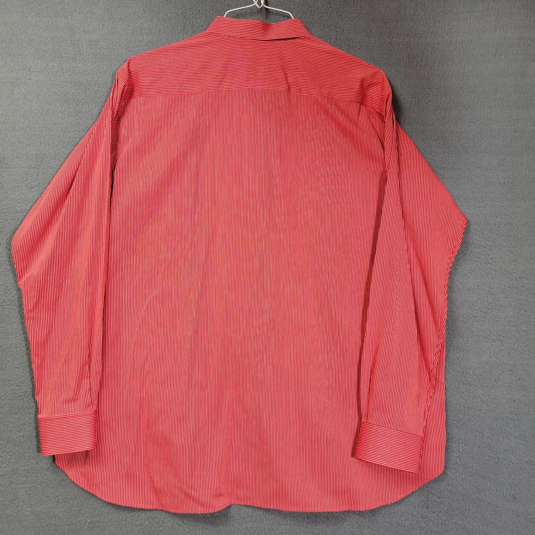 Vintage book a tailor Shirt Mens 2XL Dress Shirt Long Sleeve Button-Up Business Casual Red Cotton Striped Size US XXL / EU 58 / 5 - 4 Thumbnail