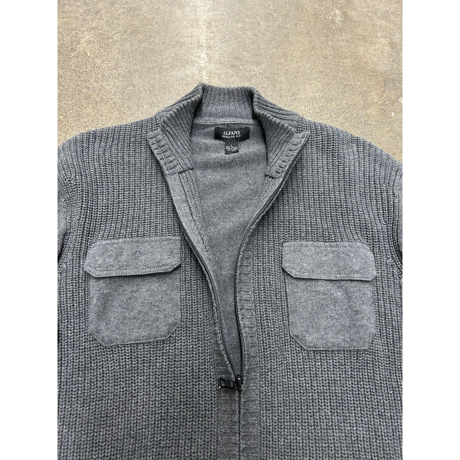 Vintage Grey Zip-Up Quarter Zip Sweater Mens Size US L / EU 52-54 / 3 - 3 Thumbnail