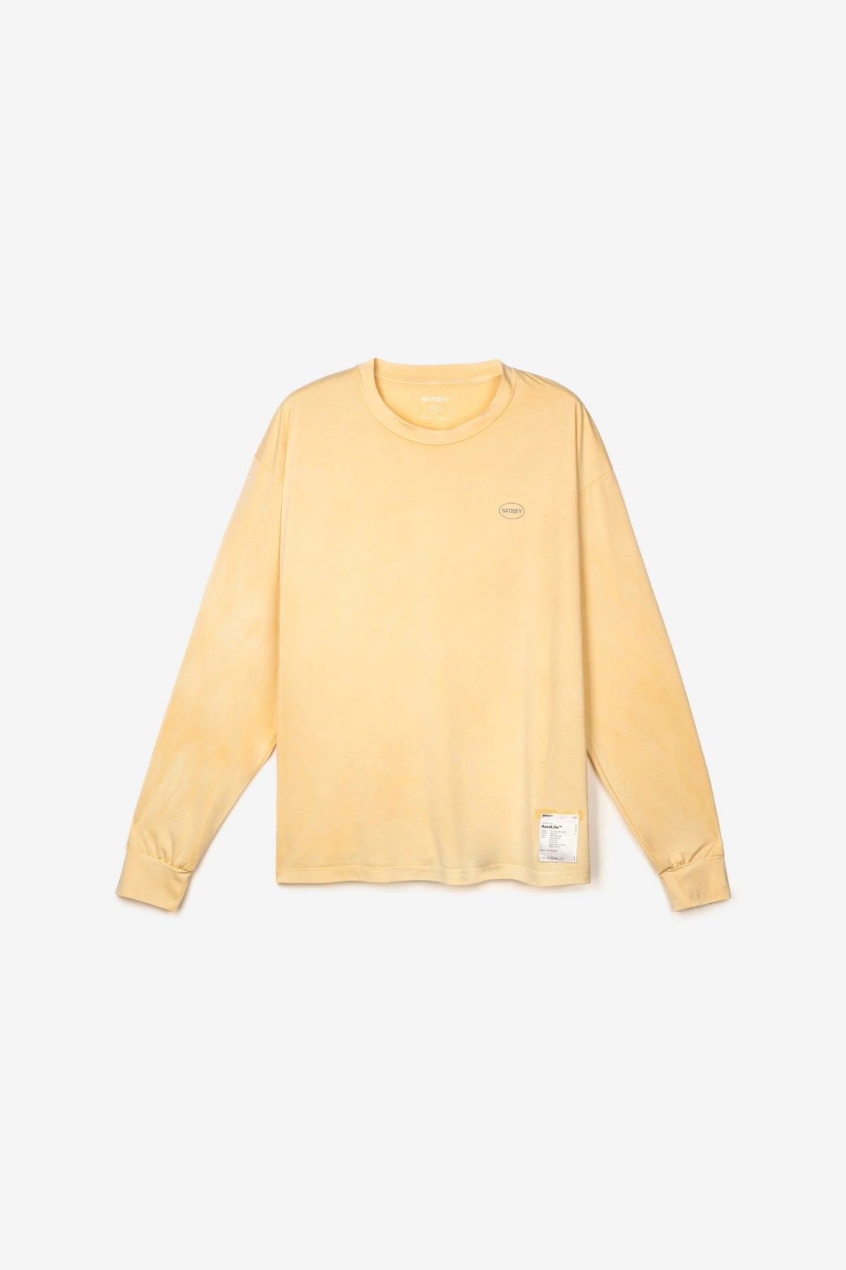 image of Satisfy Running Auralite Long Sleeve in Mineral Yellow, Men's (Size XL)