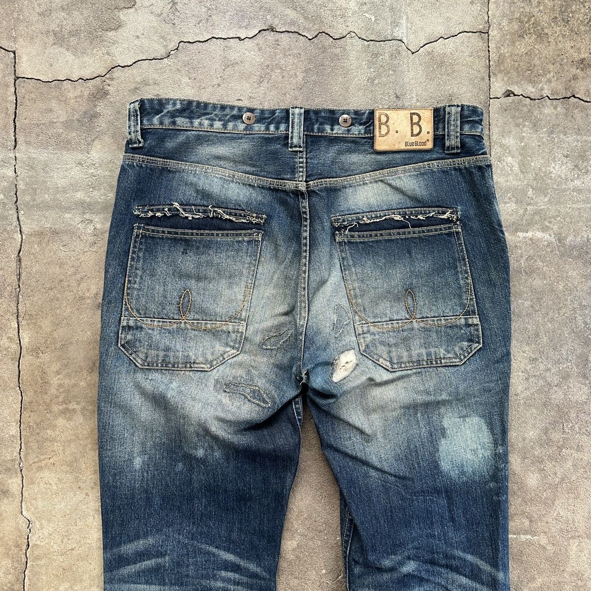 Blue Blood Blue Blood Japanese Denim Patchwork Distressed Pants Size US 34 / EU 50 - 13 Thumbnail