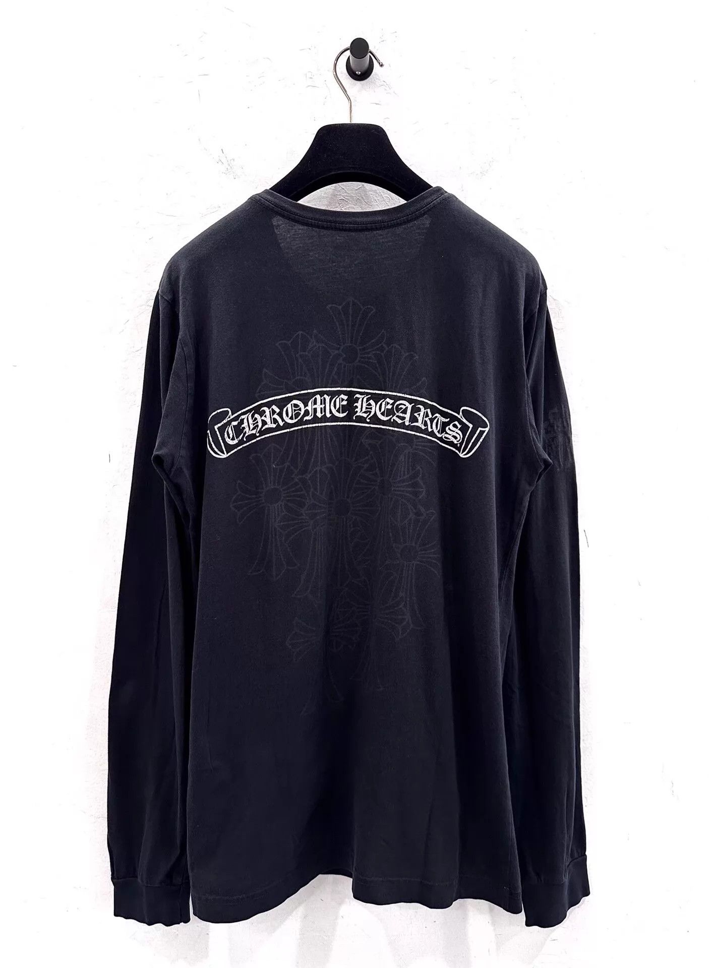 Chrome Hearts Chrome Hearts Wmn's Black LS T M Phantom Cross Scroll Logo Size M / US 6-8 / IT 42-44 - 1 Thumbnail