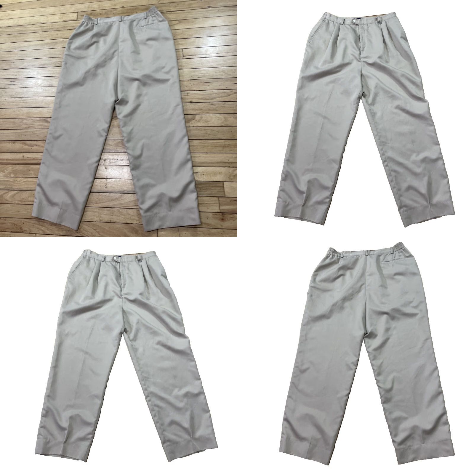 Callaway VINTAGE Callaway Pants Women 16 Khaki Pleated Wide-Leg 16 Beige Logo Metal 90s Mens Womens Girls Size 24" / US 00 / IT 34 - 9 Thumbnail