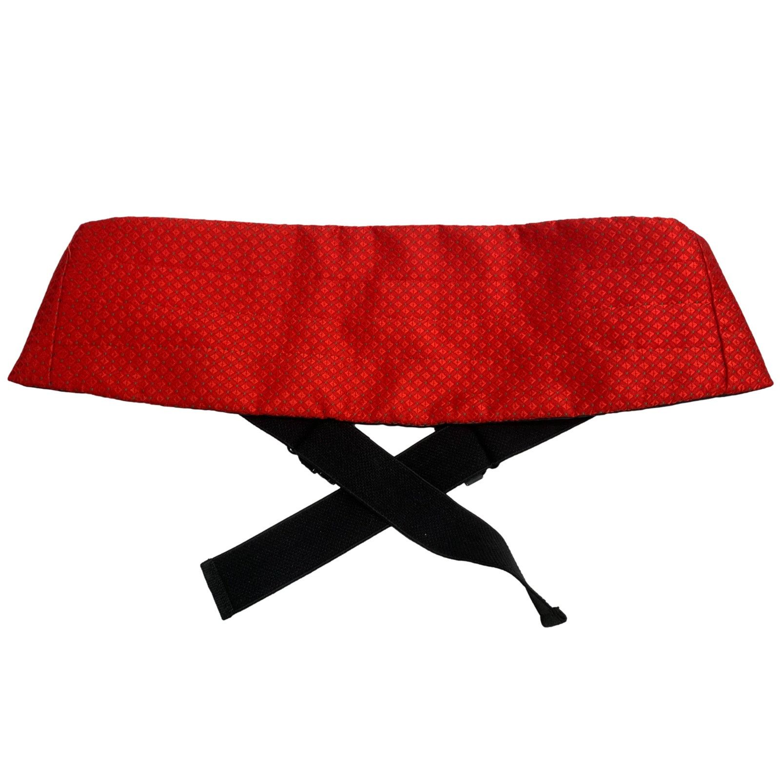 Vintage Vintage Red Patterned Cummerbund Sash Belt Adjustable Size ONE SIZE - 3 Thumbnail