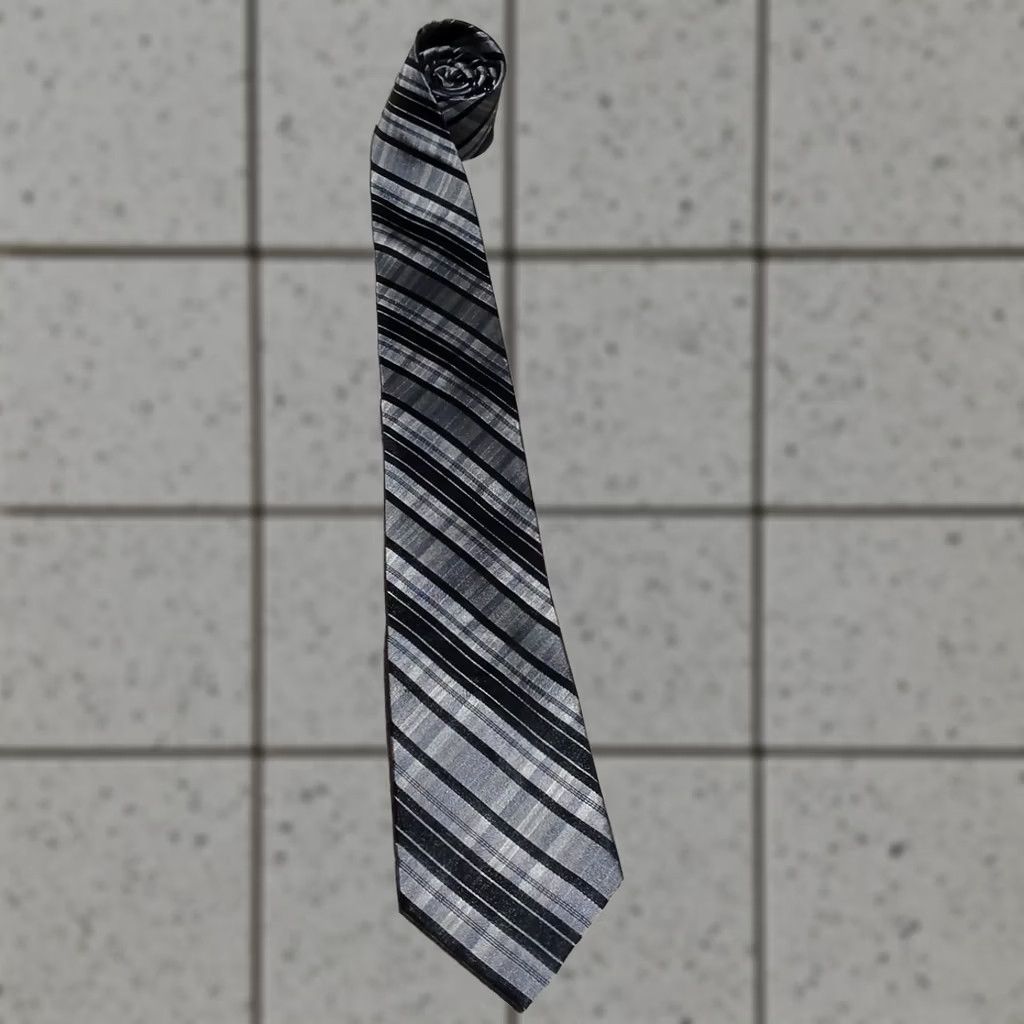 Vintage Wilke-Rodriguez Necktie 100% Silk Black Gray Plaid Skinny Tie 58" x 2.75" Mens Tie Size ONE SIZE - 1 Thumbnail