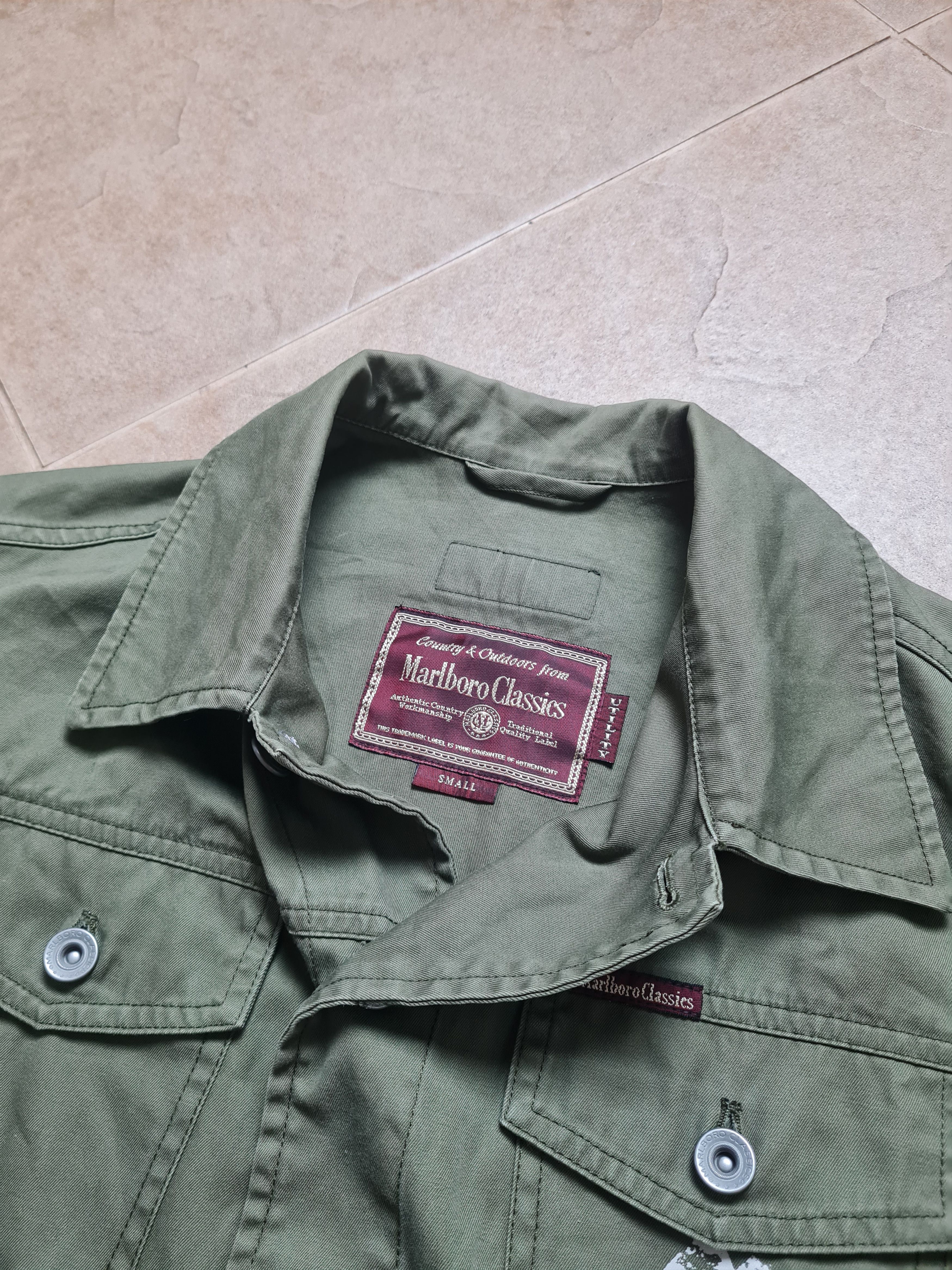 Marlboro Vintage rare military jacket Denim 90s Marlboro ARMY USA Size US S / EU 44-46 / 1 - 11 Thumbnail