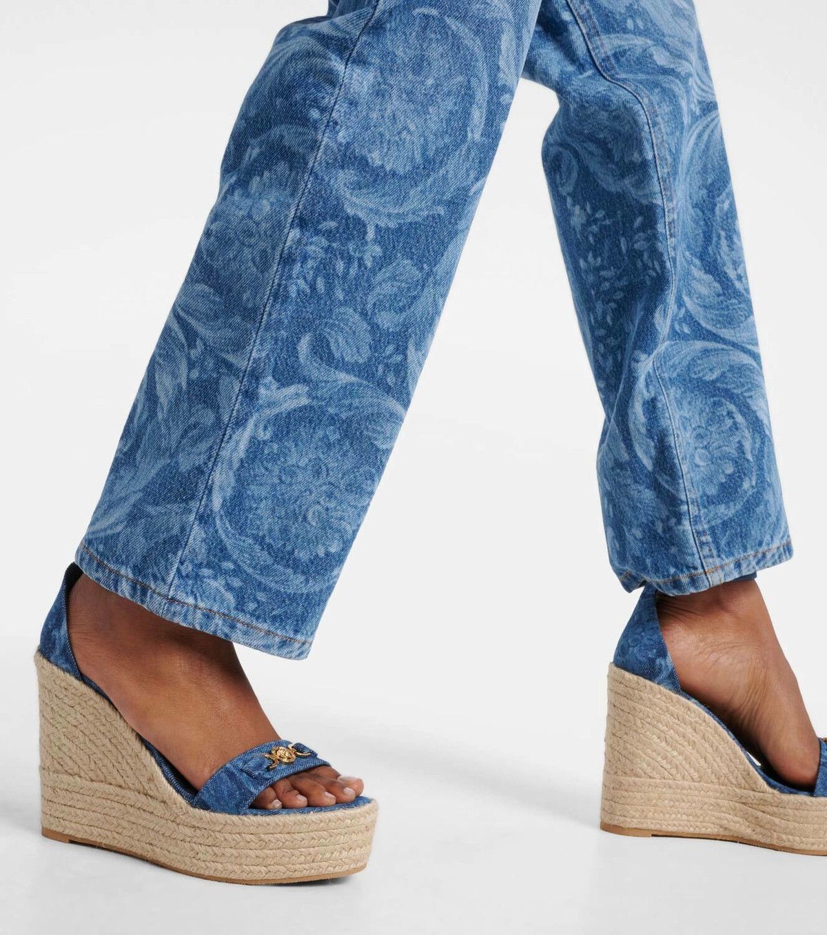 Versace o1y0226 Espadrille Sandals in Blue Size US 10 / IT 40 - 4 Thumbnail