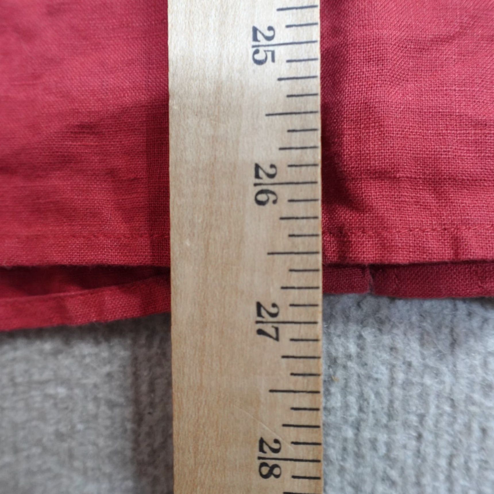 Ralph Lauren Lauren Ralph Lauren Shirt 2X Red 100% Linen Solid Button-Up Collared Long Sleeve Women Plus Size Size XXL / US 16-18 / IT 52-54 - 4 Thumbnail