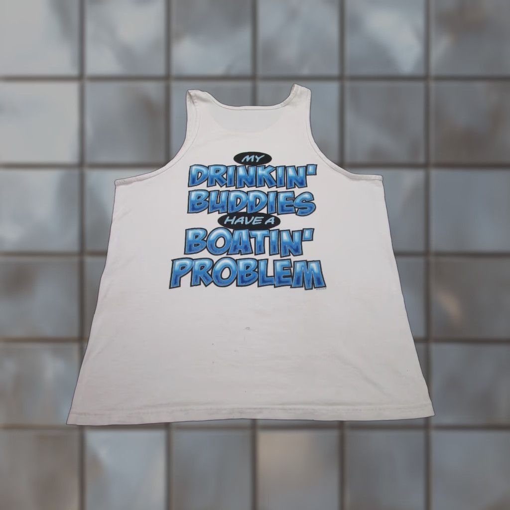 Gildan VINTAGE Gildan Pine Flat Lake Shirt 90s Grunge Beer Fisherman Tank Top Mens XL White Size US XL / EU 56 / 4 - 1 Thumbnail