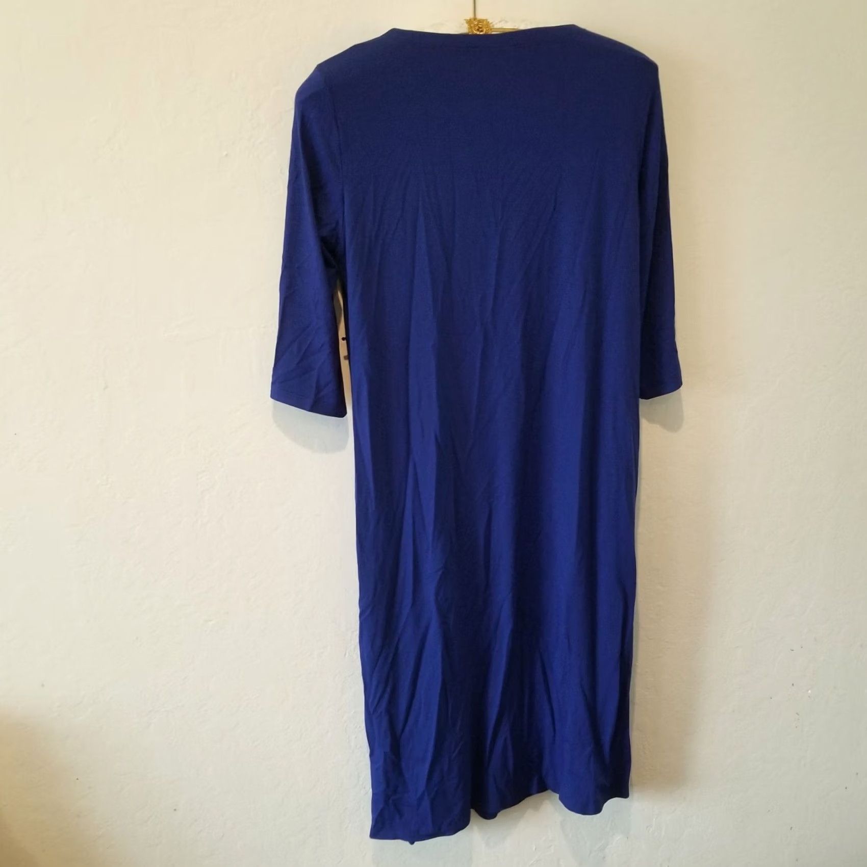 Eileen Fisher Eileen Fisher Shirt Dress Womens 3/4 Sleeves Blue Casual Small Midi Shirt Dress Womens Mens Size S / US 4 / IT 40 - 2 Thumbnail