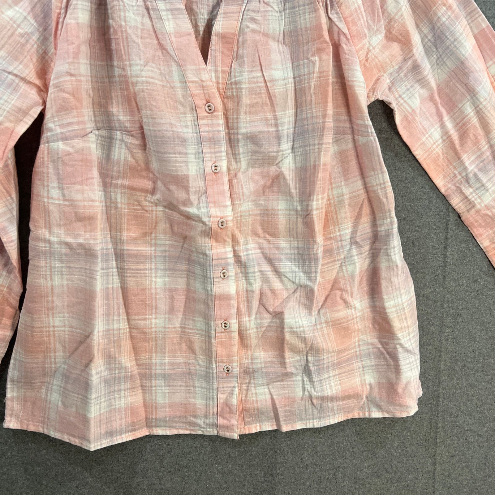 Other Candace Cameron Bure Plaid Y-Neck Shirt Rose Quartz, X-Small Size XS / US 0-2 / IT 36-38 - 4 Thumbnail