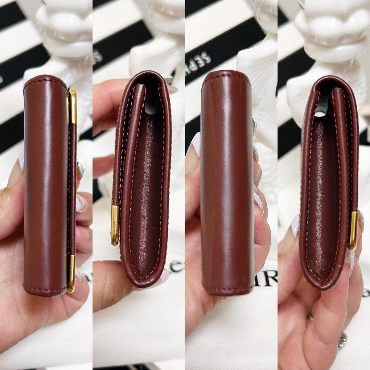 Cartier Authentic Cartier Rare Vintage Maroon Coin / Change Purse Size ONE SIZE - 4 Thumbnail