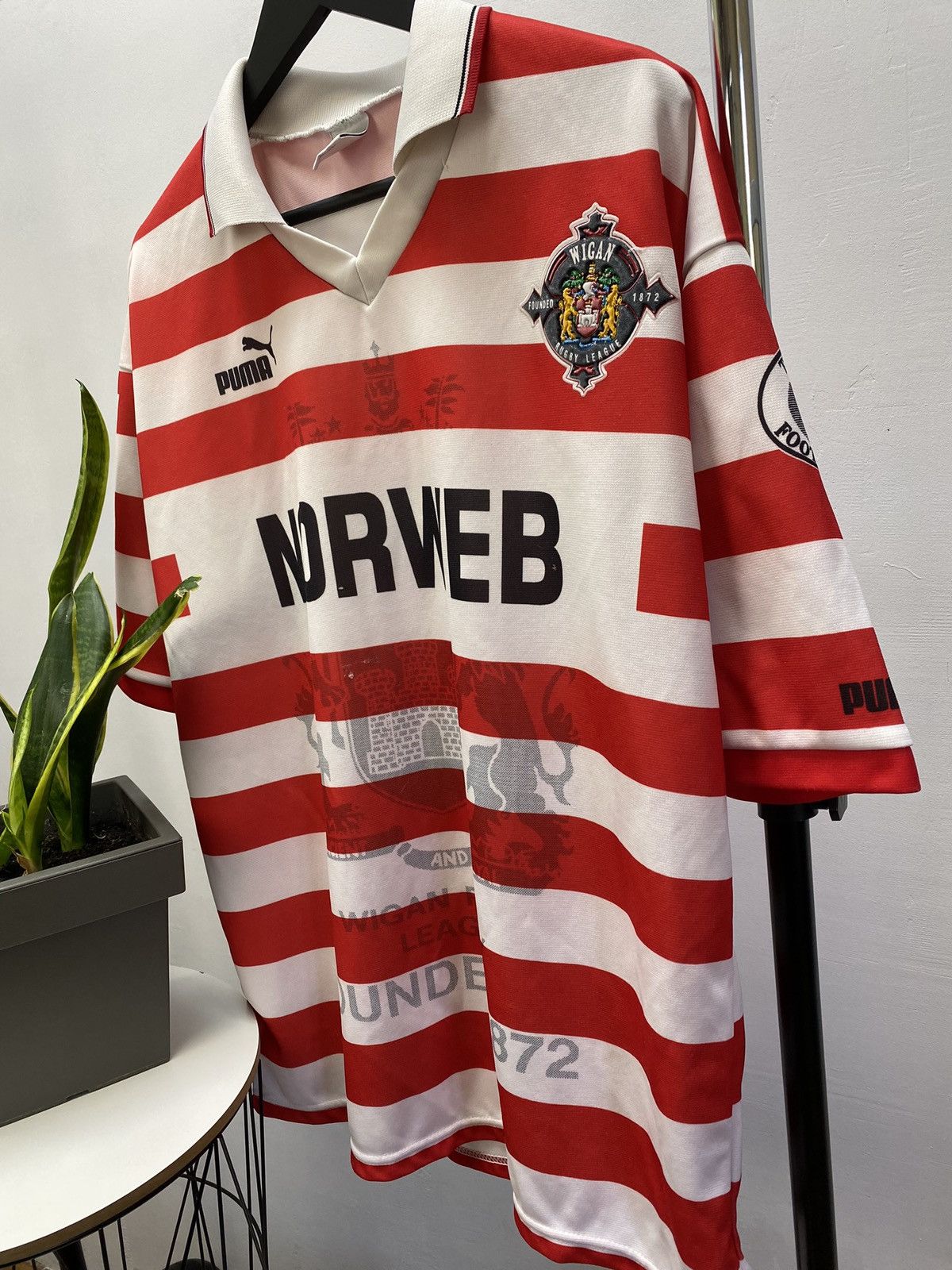 Puma × Vintage WIGAN RUGBY LEAGUE 1995 1996 HOME SHIRT JERSEY CENTENARY Size US XL / EU 56 / 4 - 4 Thumbnail