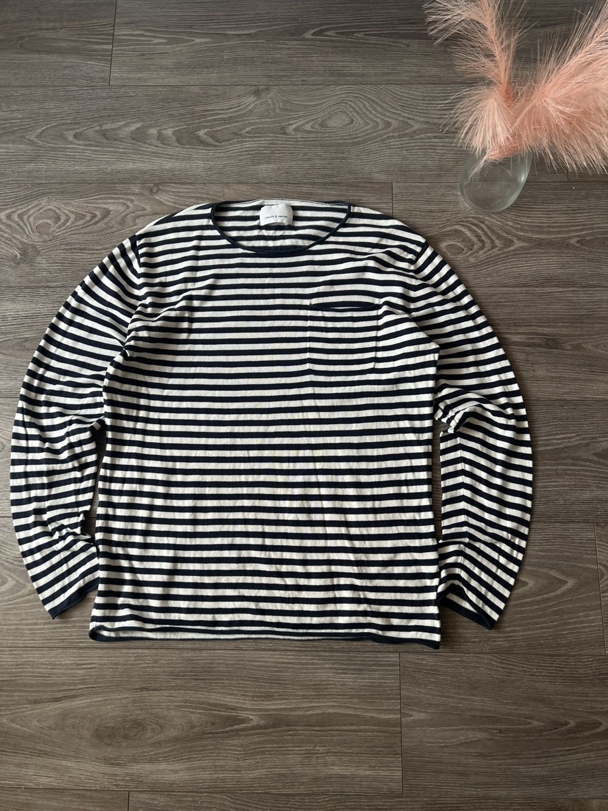 Japanese Brand × Samsoe Samsoe ‼️Archival Samsoe Samsoe Stripes Y2k Opium Long Sleeve Tee‼️ Size US XL / EU 56 / 4 - 1 Thumbnail