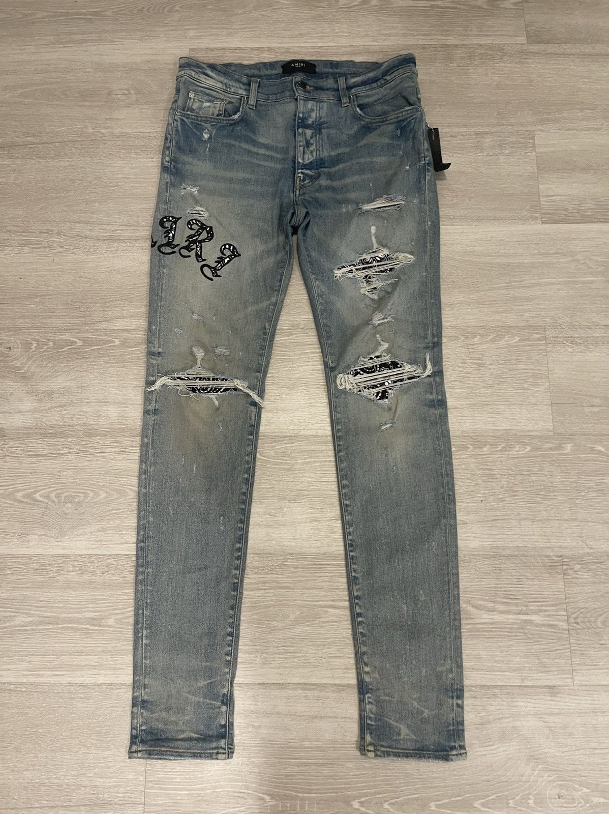 AMIRI Sherif Logo/Old English Jeans