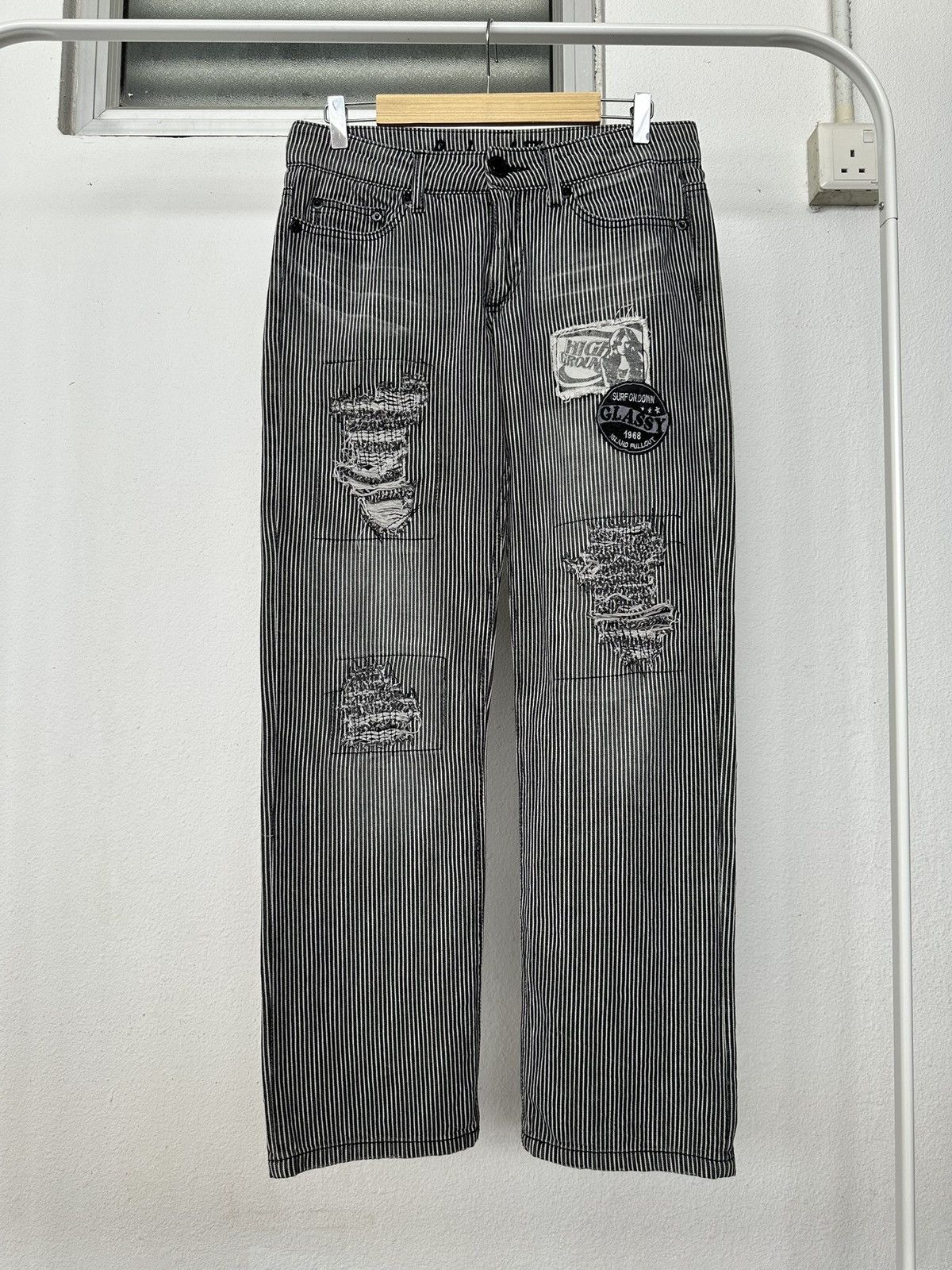 Japanese Brand [32/40] 00s Back & Forth boro wabash stripe jeans Size US 32 / EU 48 - 11 Thumbnail