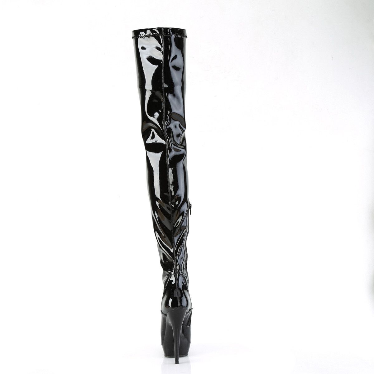 Other Sultry 4000 Stretch Patent Black 6" High Heel Platform Thigh Size US 8 / IT 38 - 6 Thumbnail