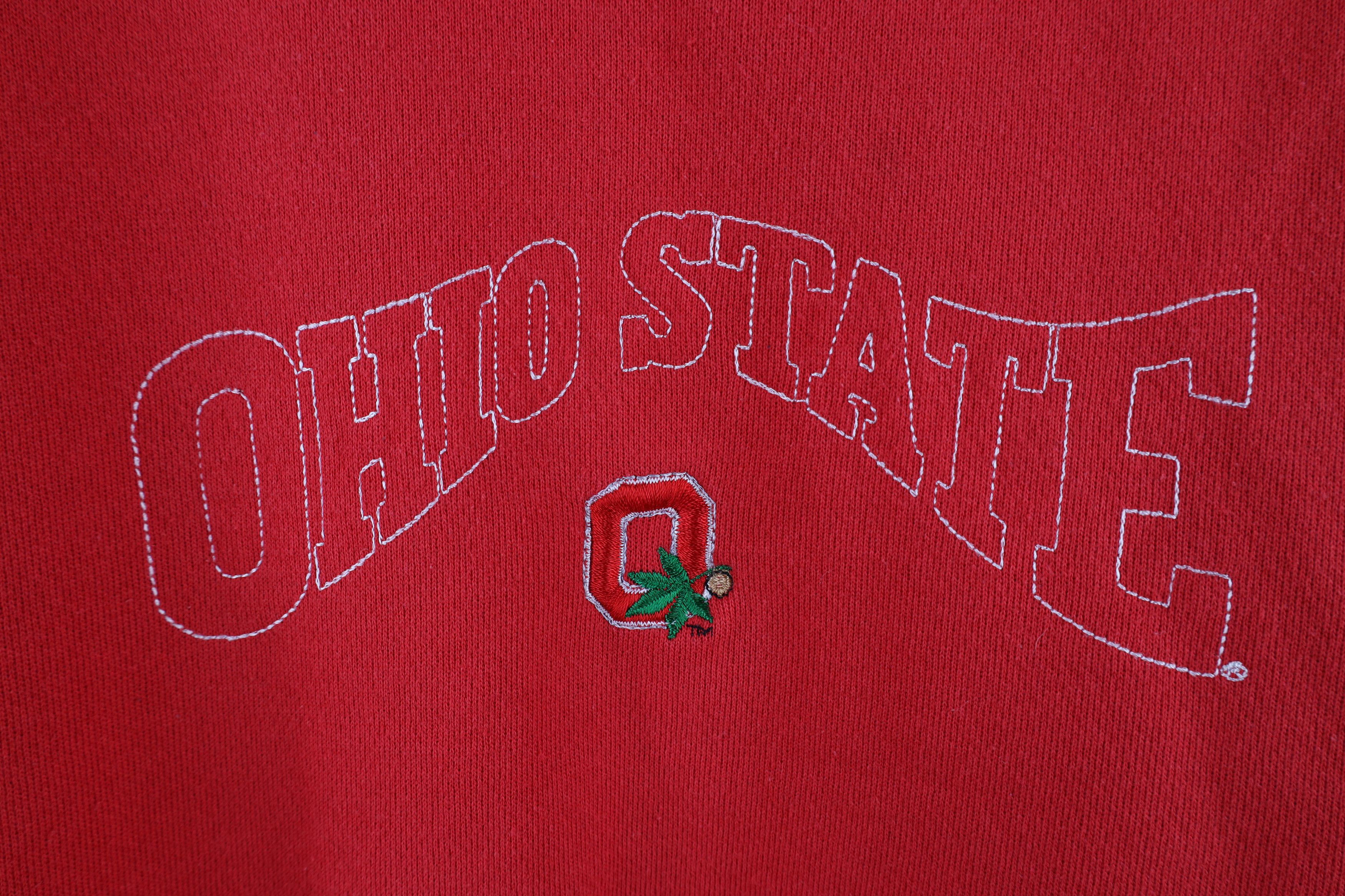 Vintage Vintage 90s Ohio State University Crewneck Sweatshirt Red Size US XL / EU 56 / 4 - 4 Thumbnail