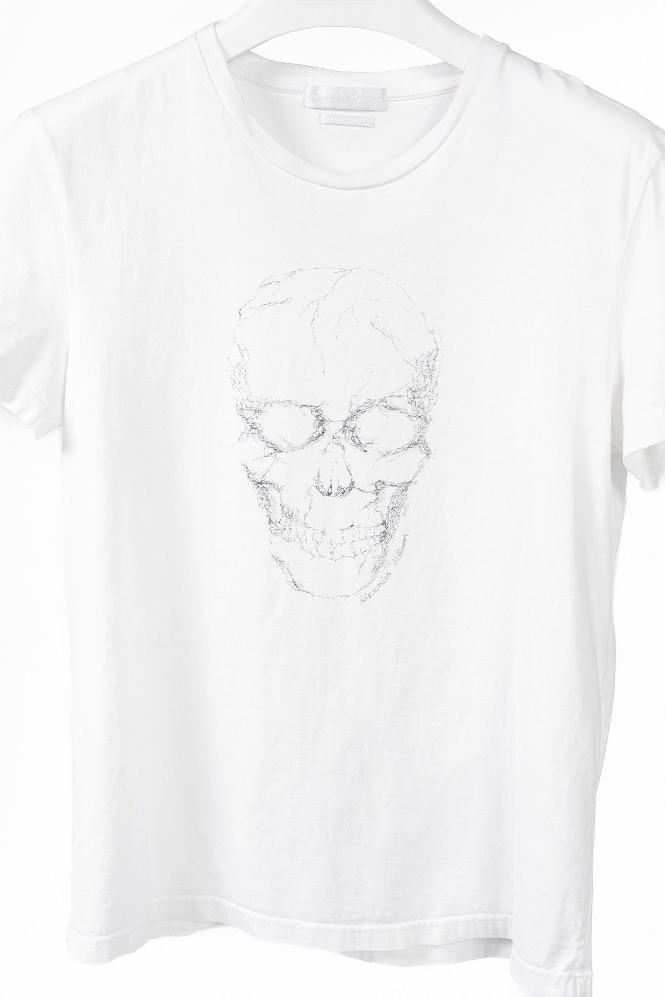 Alexander McQueen Alexander McQueen White Cotton Jersey Skull-Print T-Shirt Size US S / EU 44-46 / 1 - 3 Thumbnail