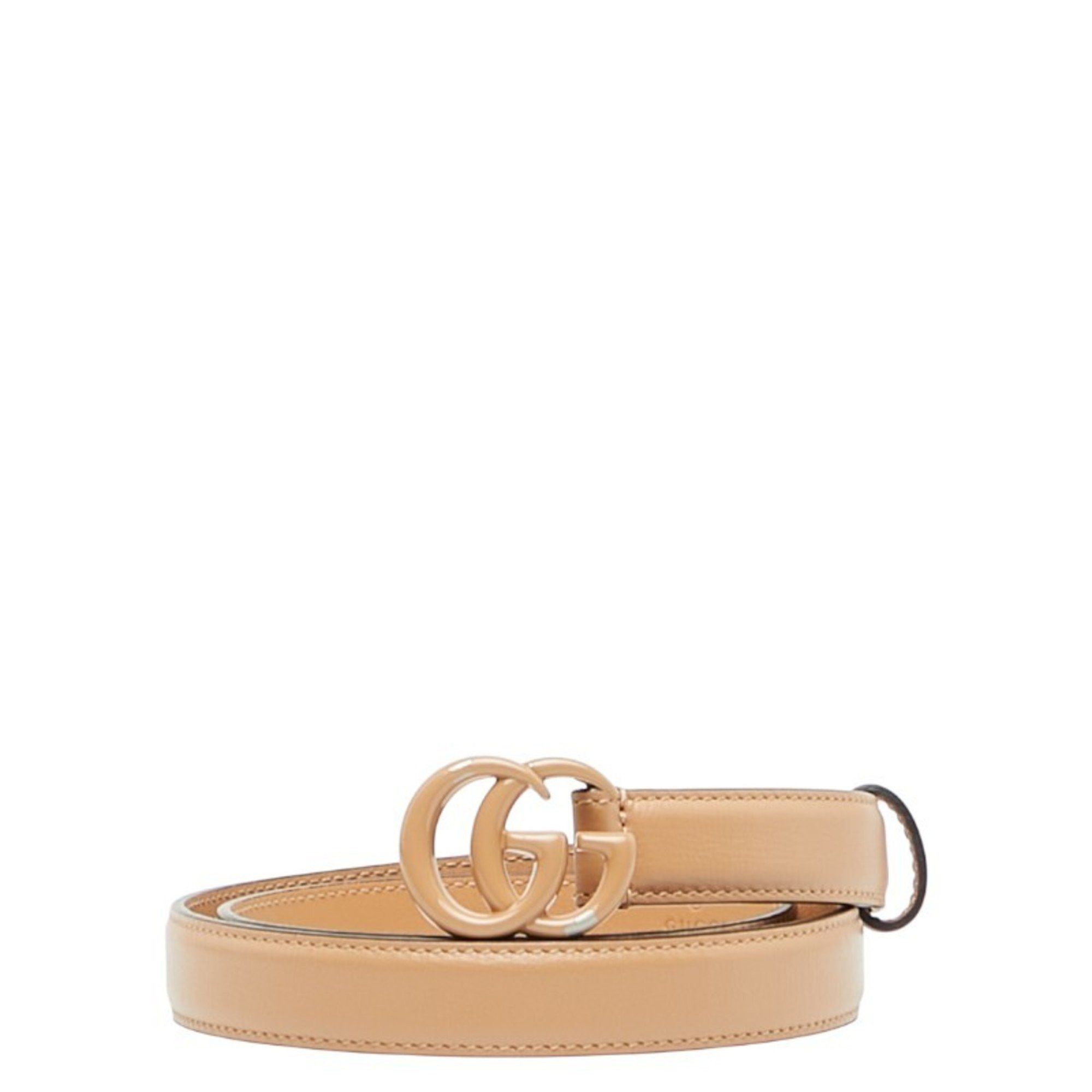 Gucci Gucci GG Marmont Belt, Size 70/28, Beige Leather, Women's, 409417 Size ONE SIZE - 1 Thumbnail