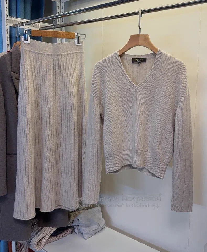 Loro Piana Loro Piana 100% Baby Cashmere Sweater and Skirt Set Size S / US 4 / IT 40 - 1 Thumbnail