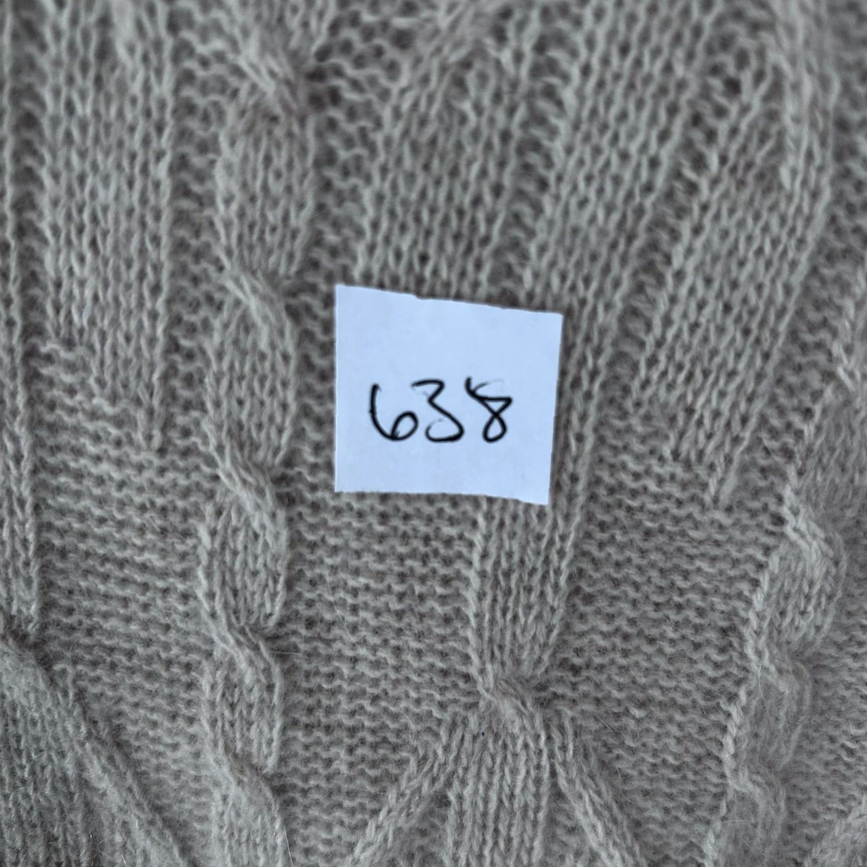 Vintage Jeanne Pierre Women Large Tan Lambswool Angora Cable Knit Cowl Neck Sweater Size L / US 10 / IT 46 - 6 Thumbnail