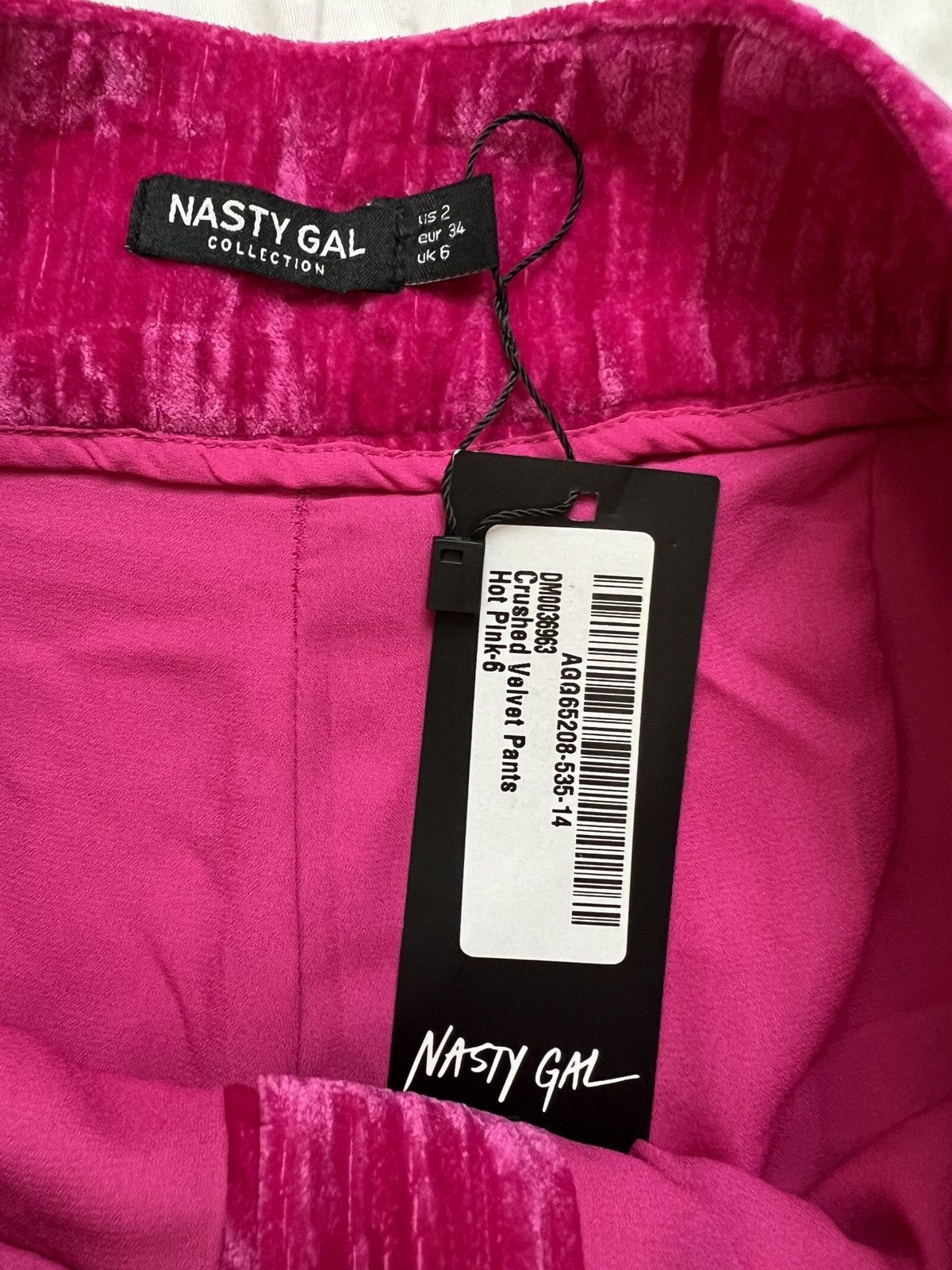 Nasty Gal Nasty Gal Fuchsia Velvet Wide-Leg Pants size 2 Size 26" / US 2 / IT 38 - 4 Thumbnail