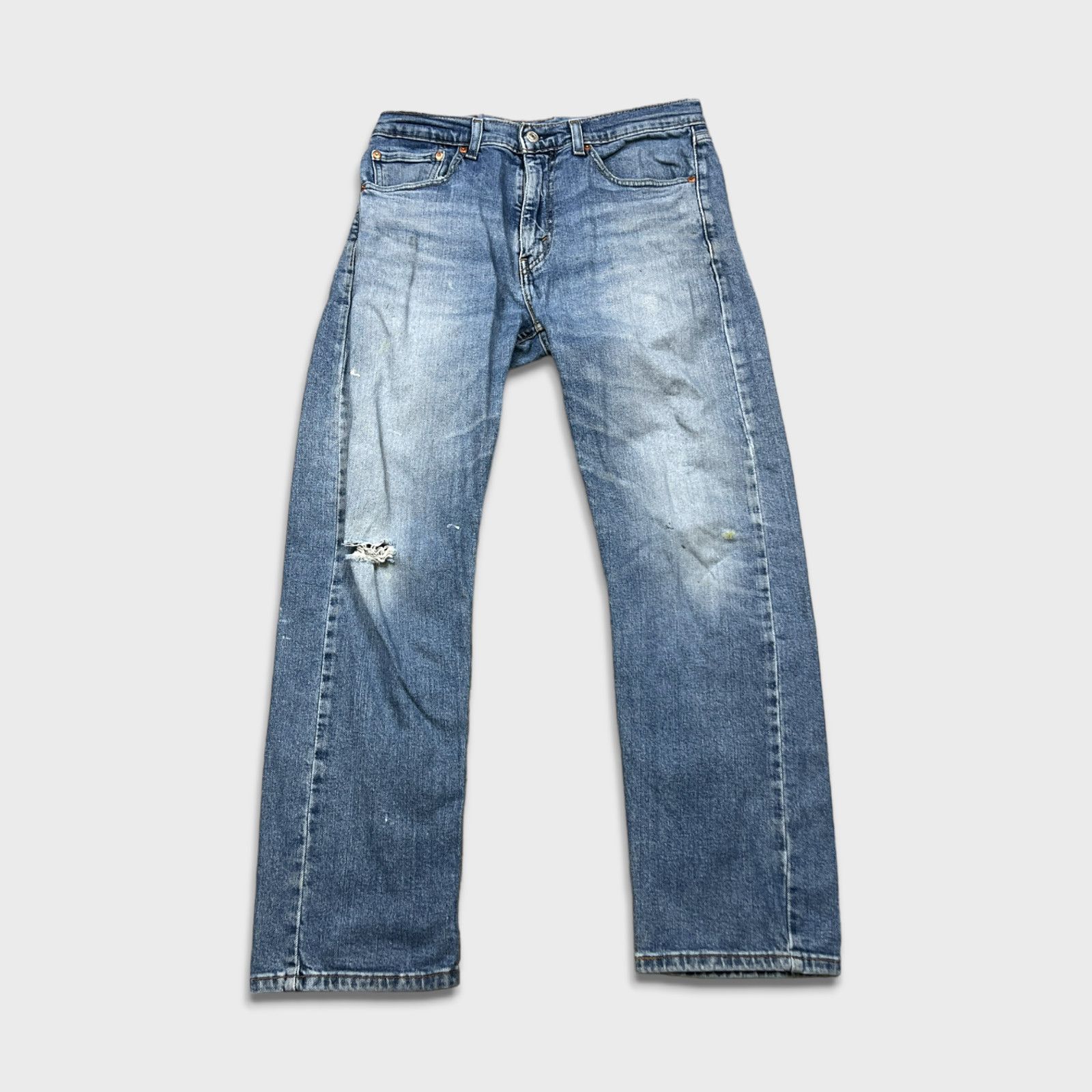 Levi's × Vintage Levi's 505 Jeans 32x30 Regular Fit Distressed Denim Pants Size US 32 / EU 48 - 1 Thumbnail